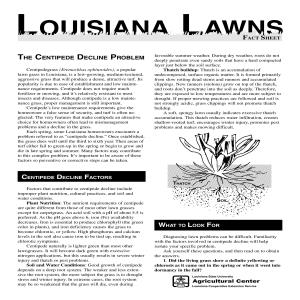 Louisiana Lawns Fact Sheet:  The Centipede Decline Problem