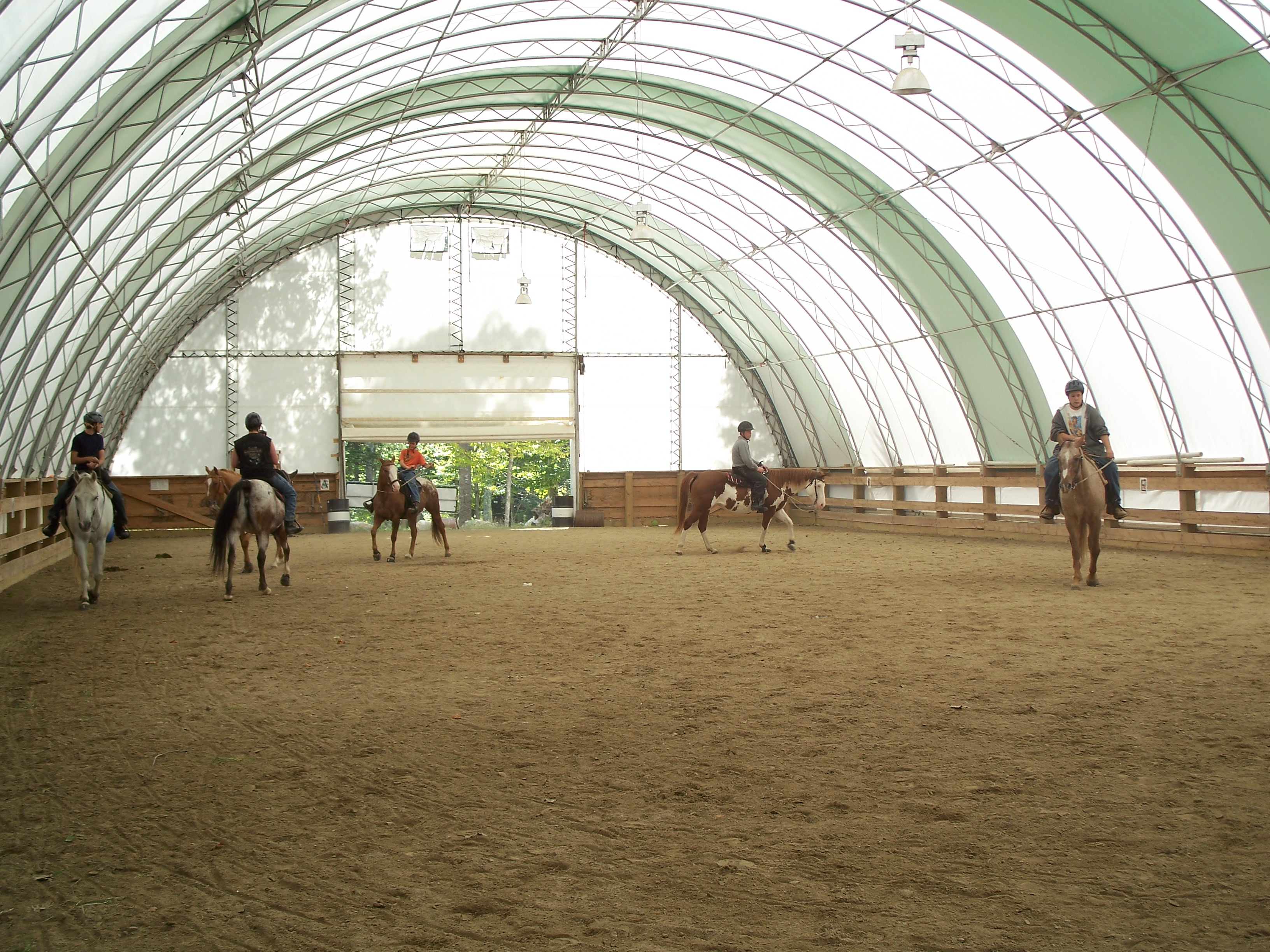riding in an arena