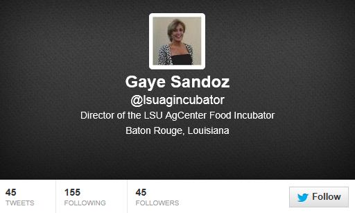 Please click on the image for the LSU AgCenter's Food Incubator Twitter account.