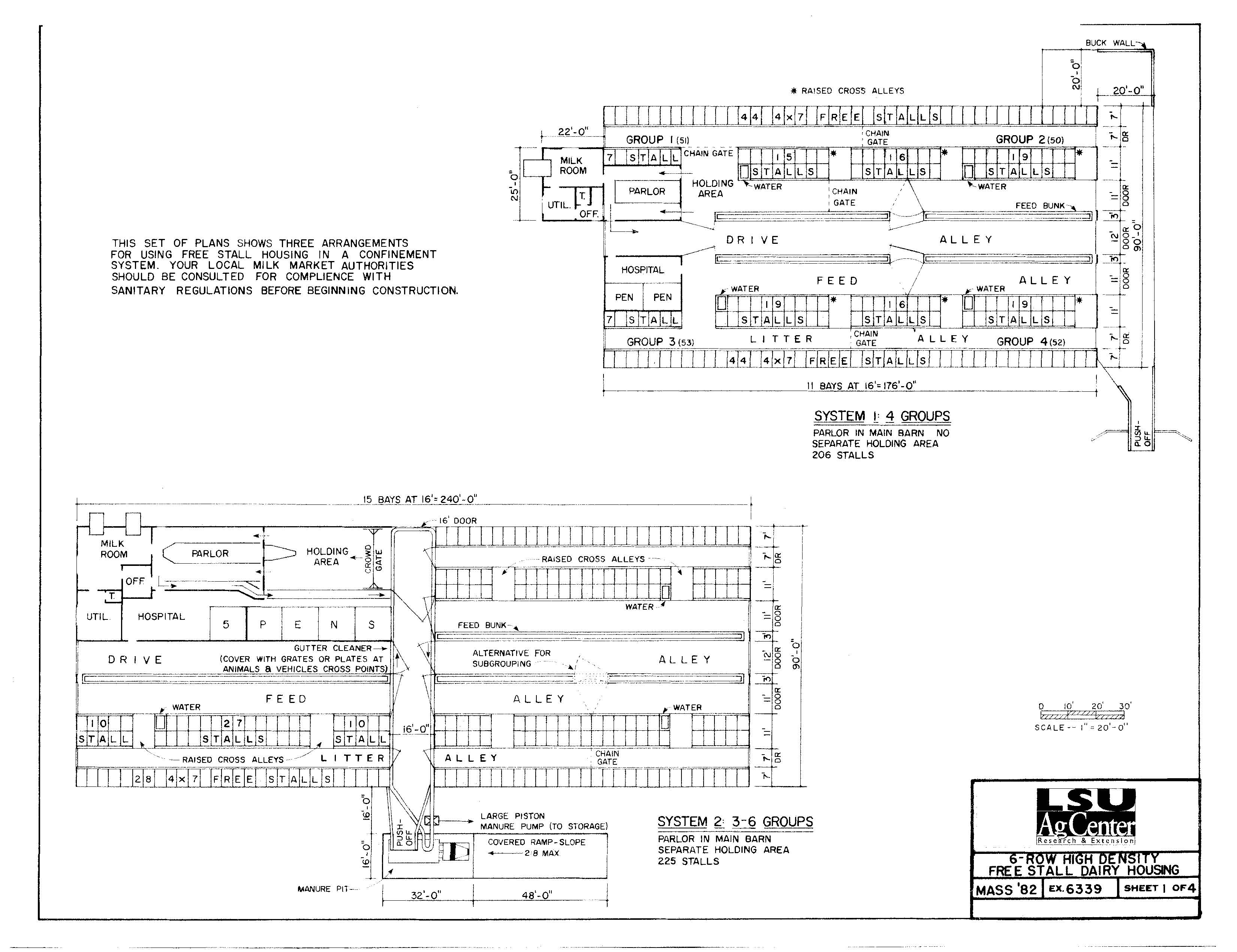 6-Row High Density Free-stall Dairy Housing
