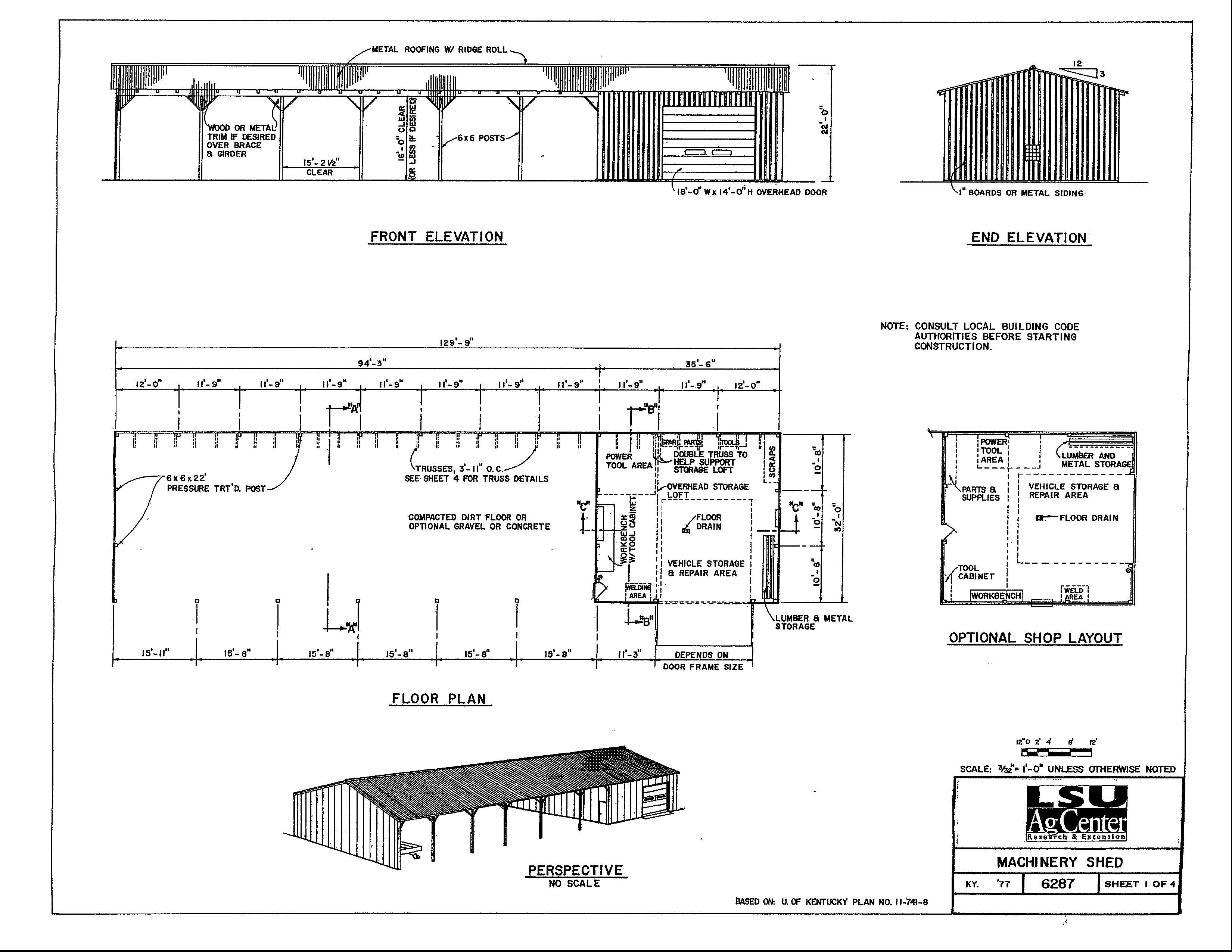 Machinery Shed - Pole Construction with Shop