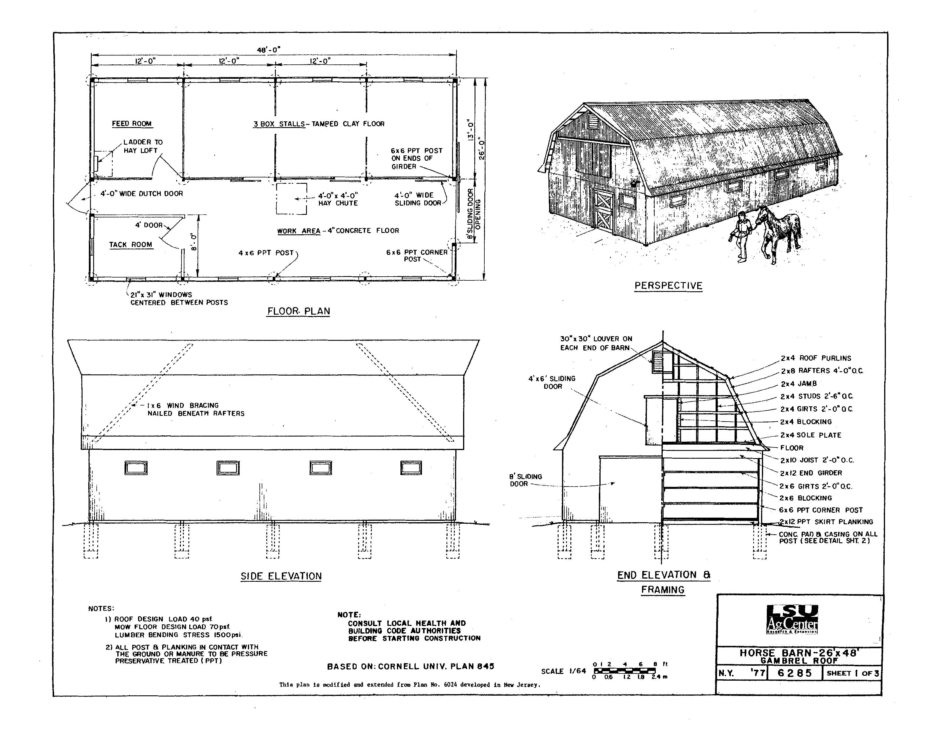 Horse Barn  26 X 48 (Gambrel Roof)