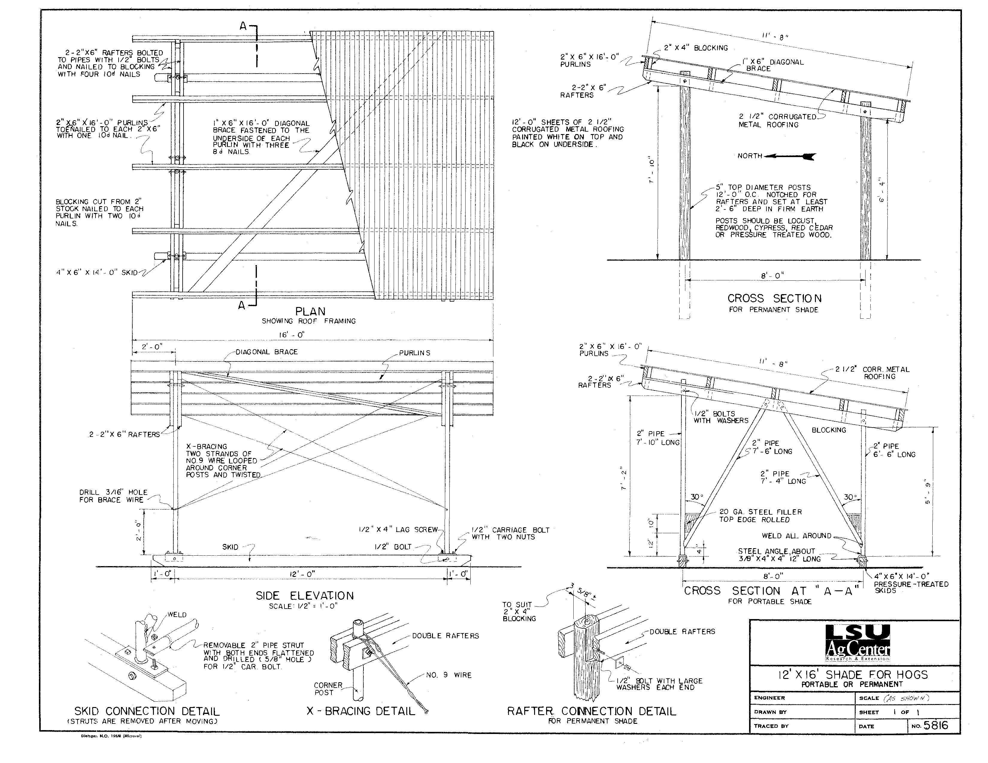 Shade for Hogs - Portable or Permanent