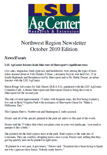 Northwest Region Newsletter - October 2010