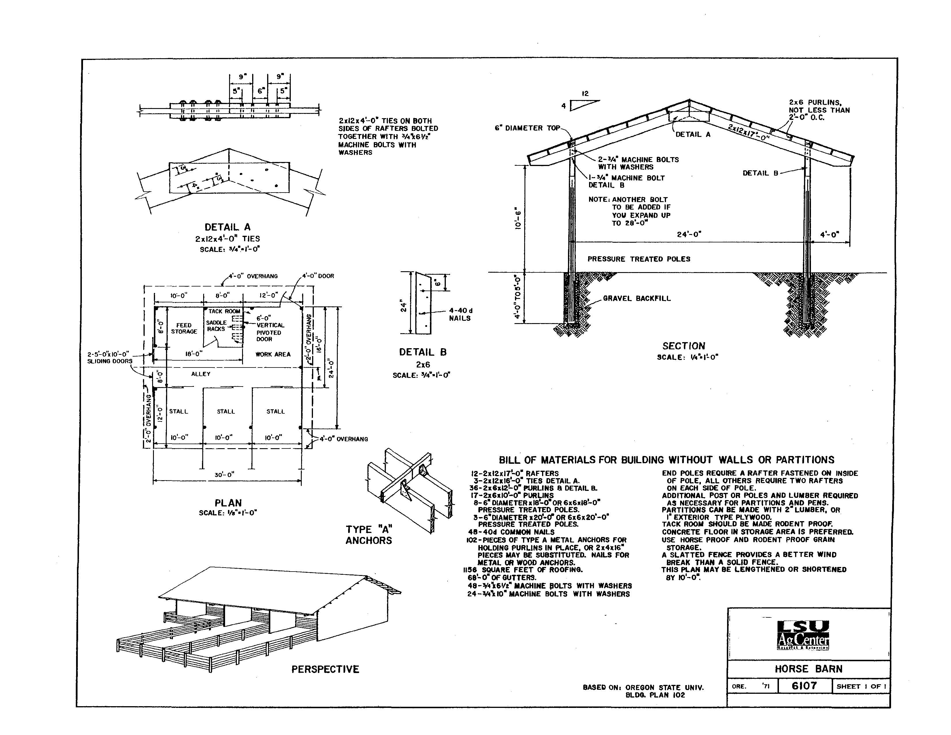 Horse Barn (Pole Construction)