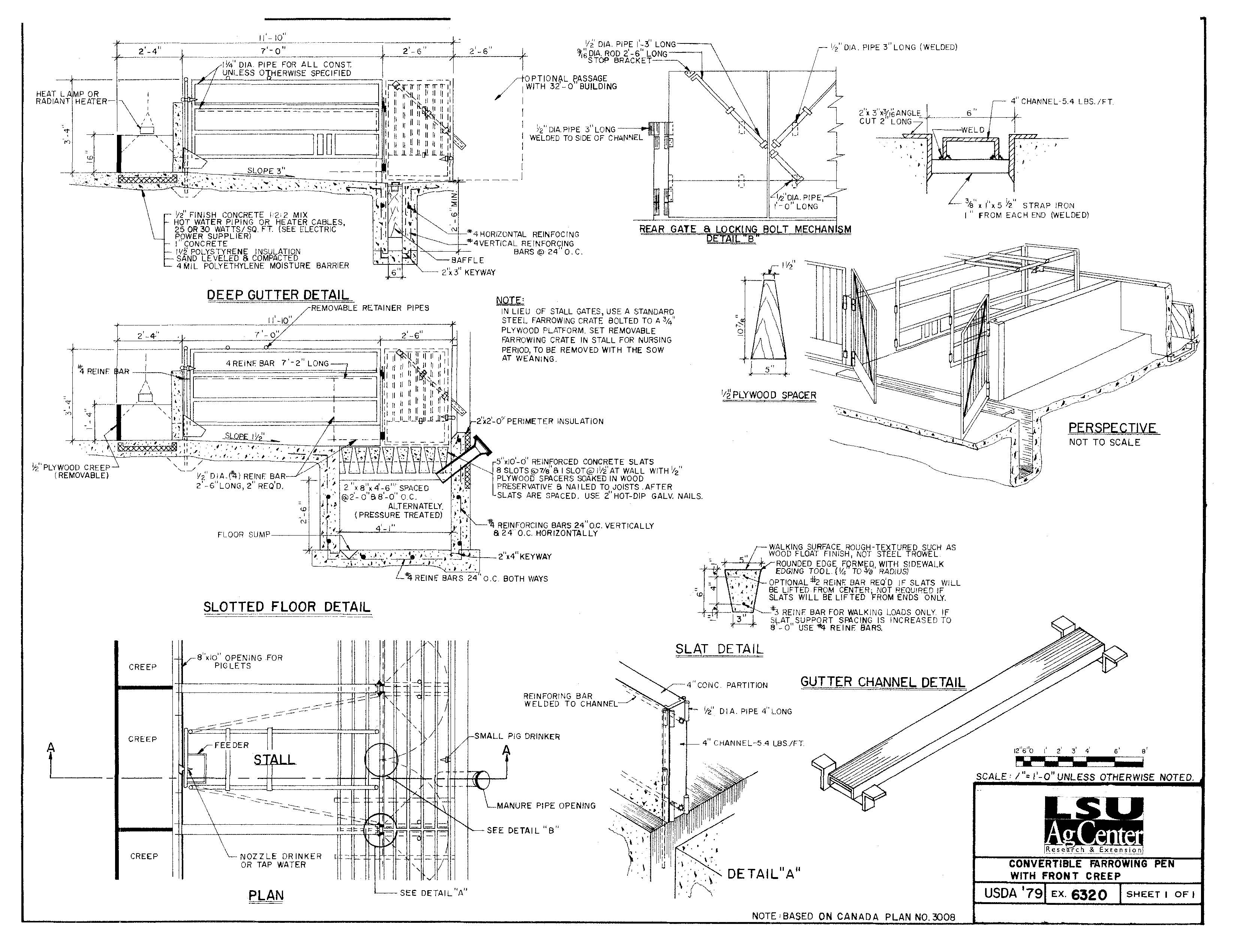 Convertible Farrowing Pen with Front Creep