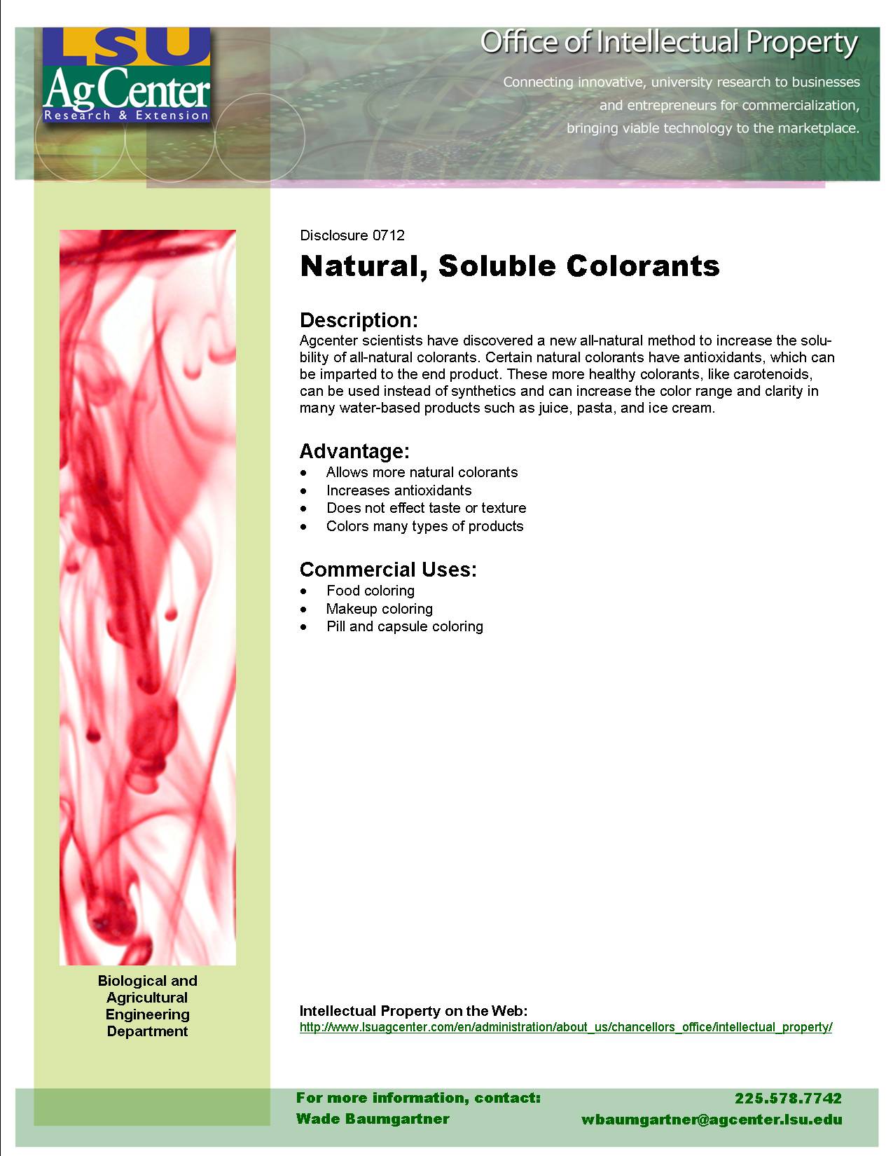 Novel Method to Produce Soluble, Natural Colorants