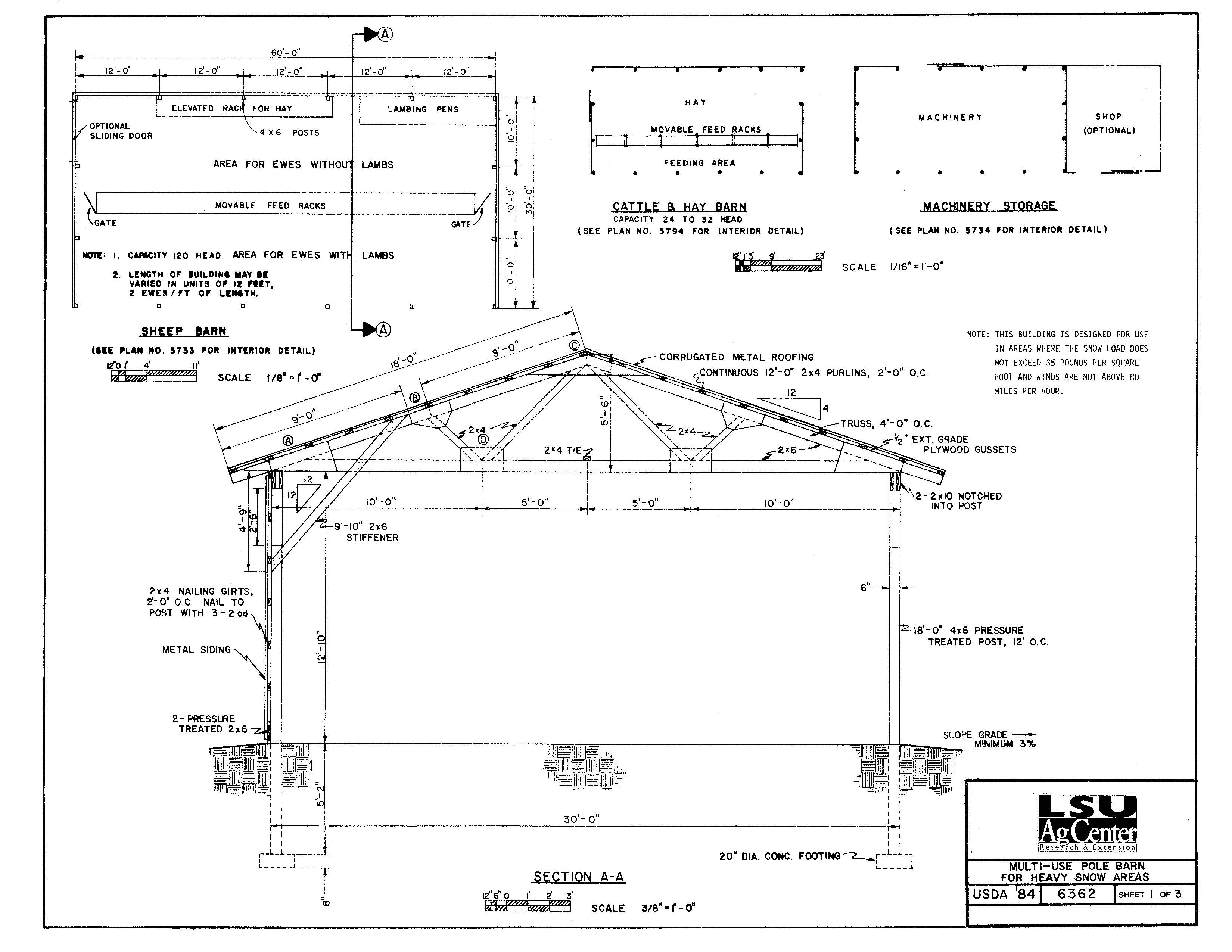 Multi-use Pole Barn for Heavy Snow Areas