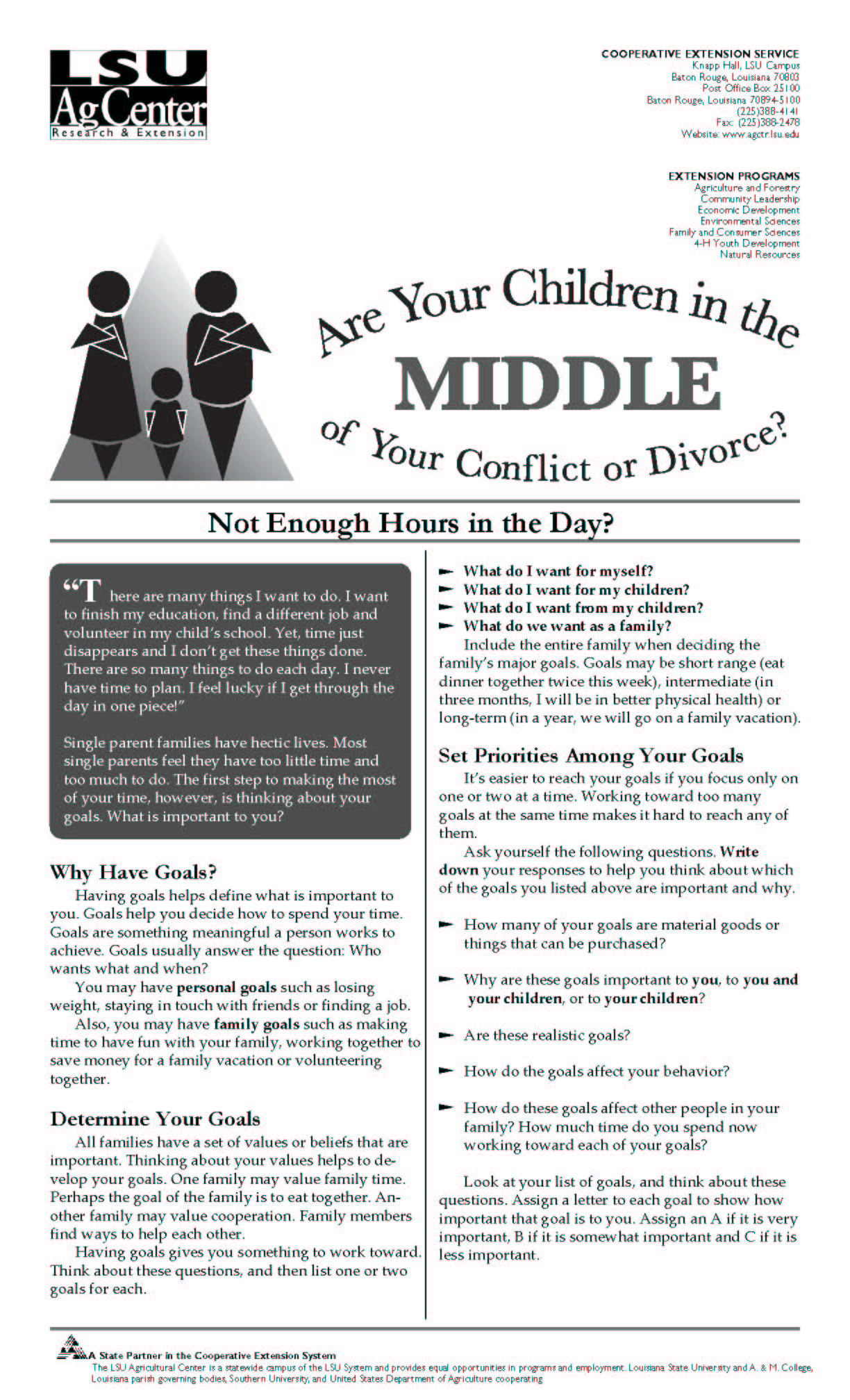 Children in the Middle Series:  Not Enough Hours in the Day?