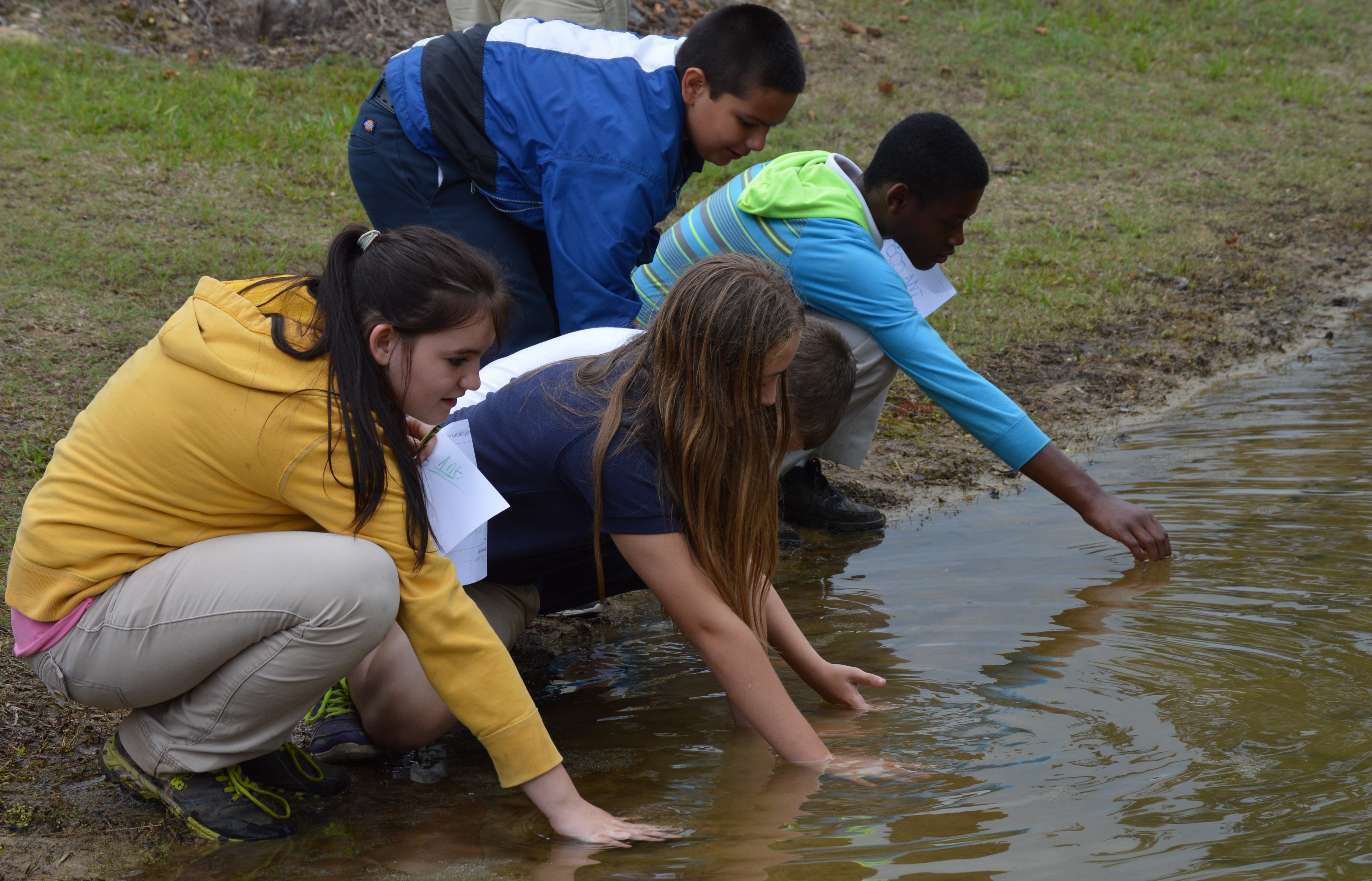 exploring pond