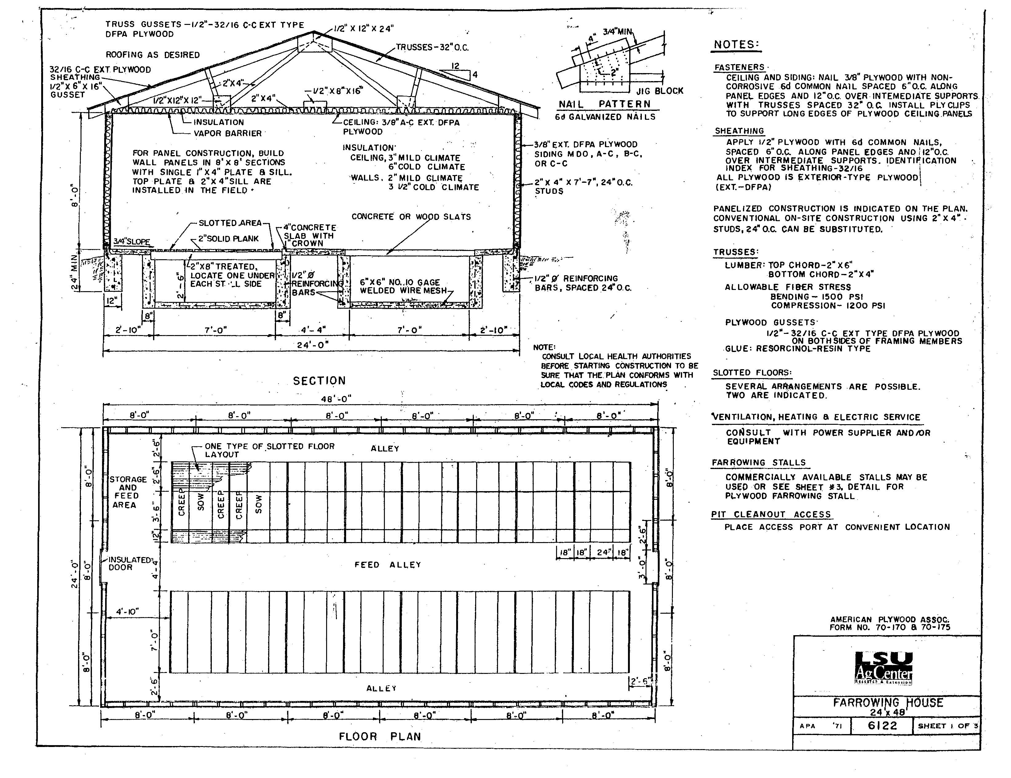 Farrowing House - Plywood Siding