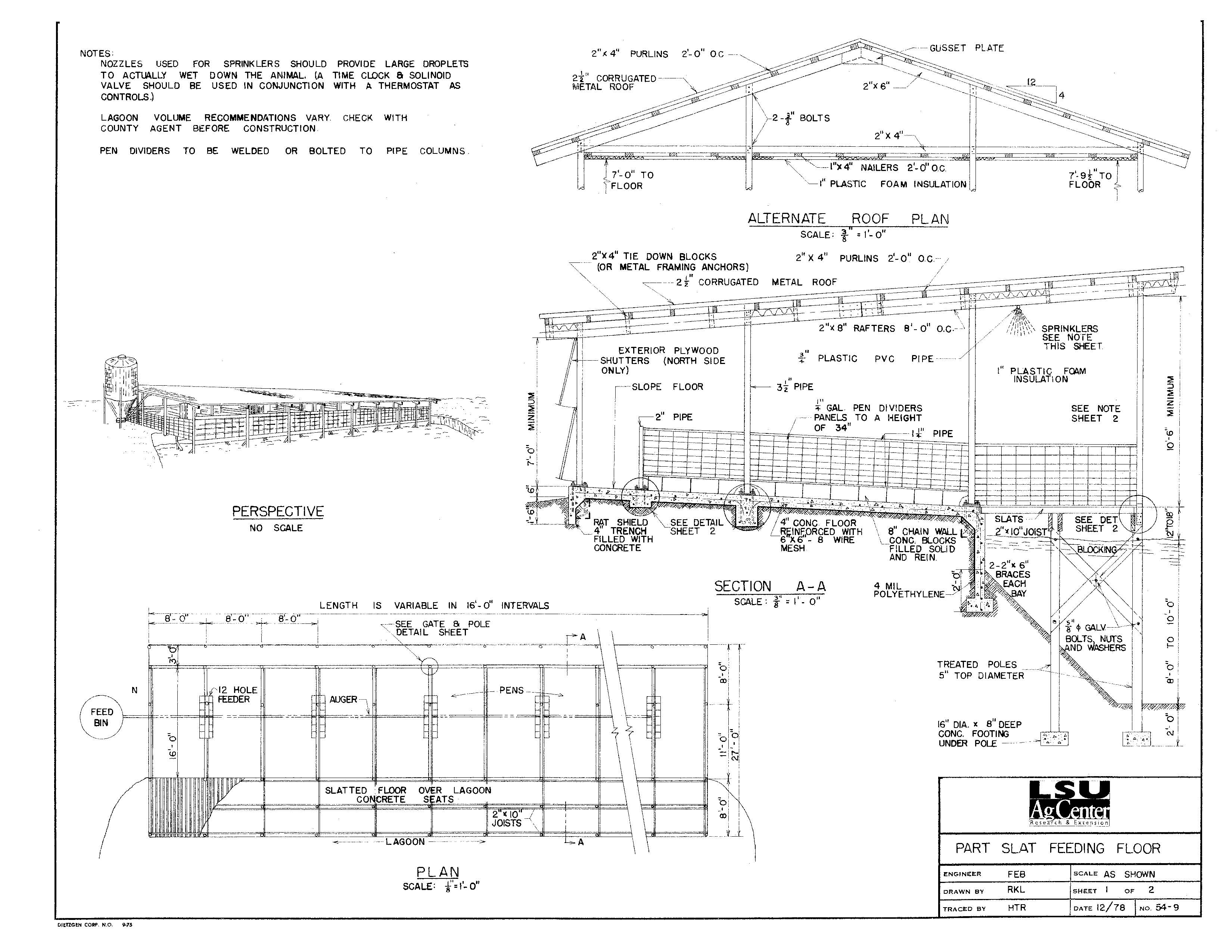 Part Slat Feeding Floor (Over Lagoon)