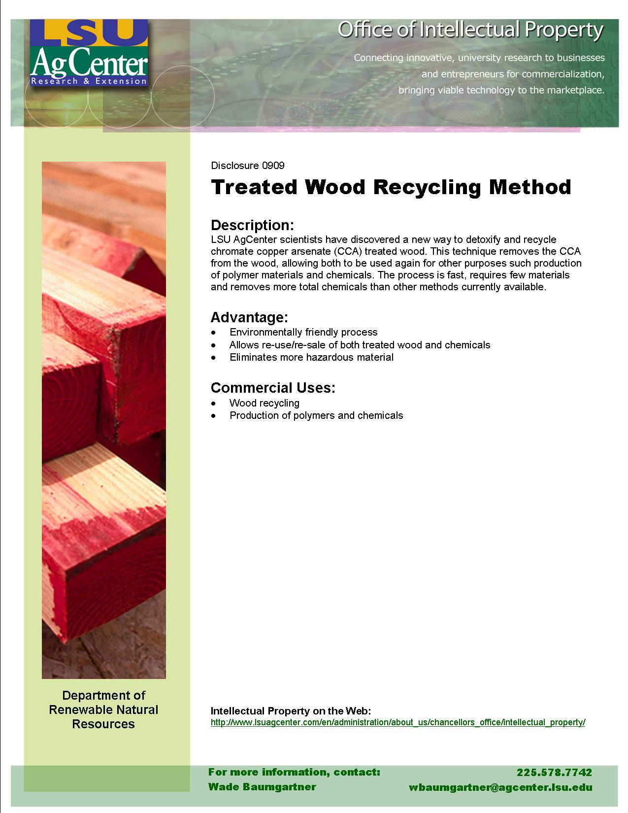 Method to Recycle and Reuse CCA-treated Wood