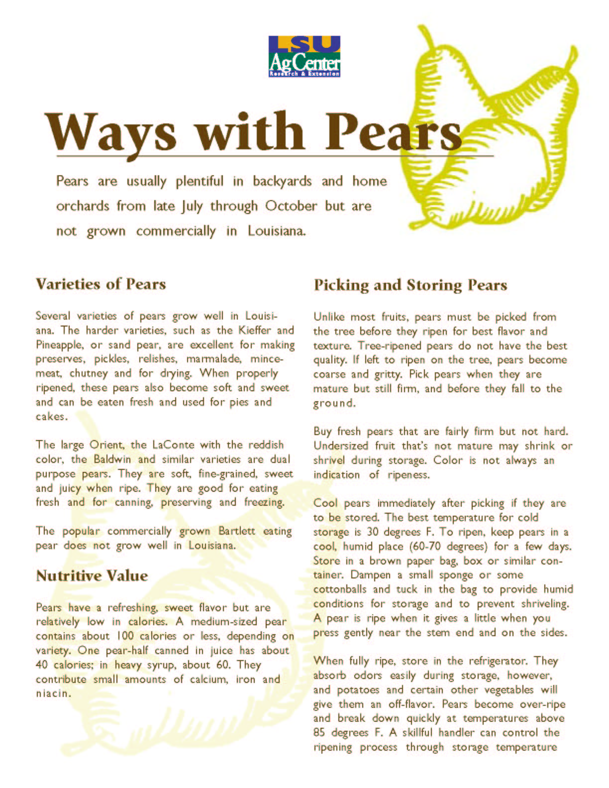 Ways with Pears
