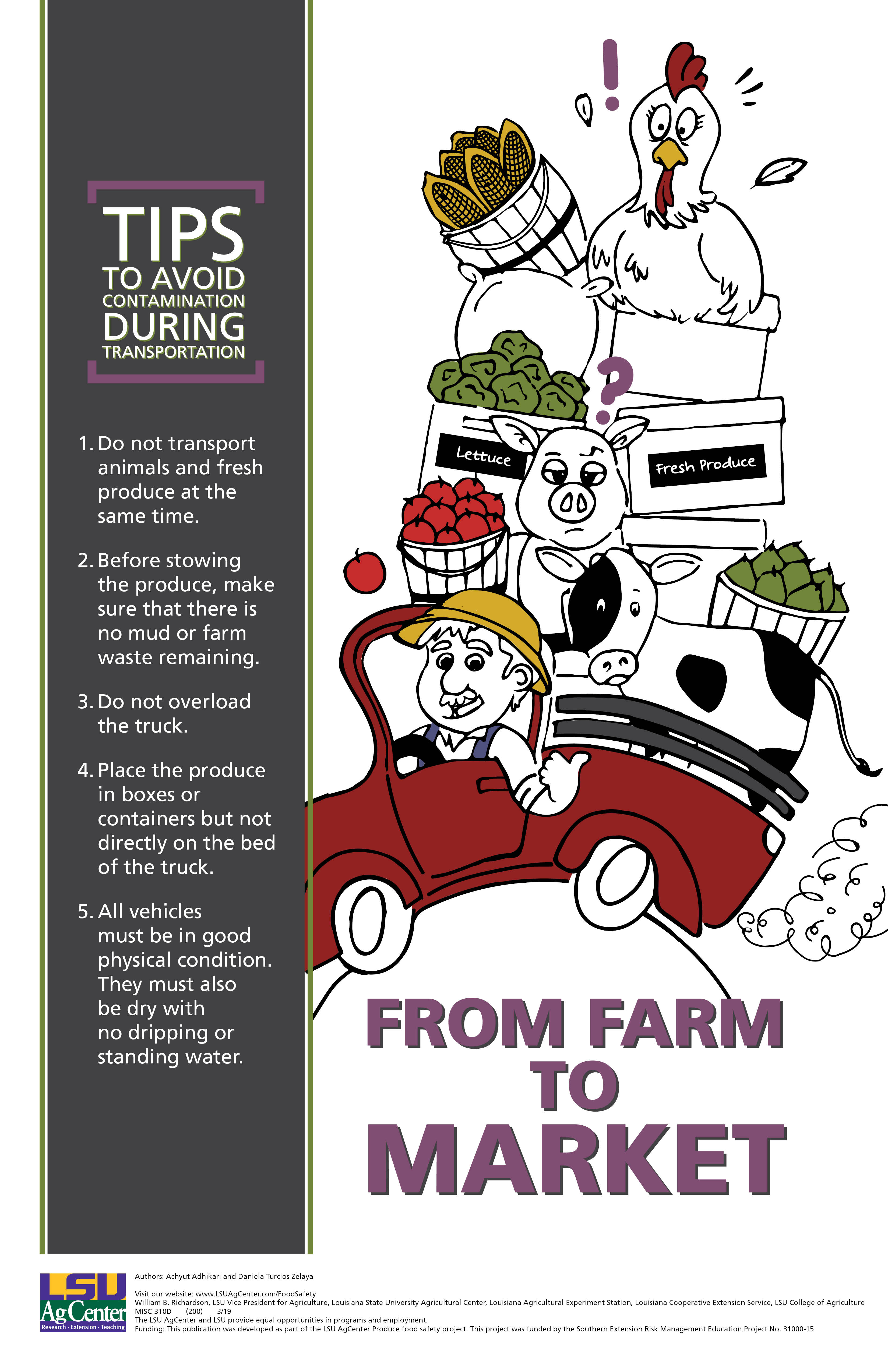 Food Safety Poster: Tips To Avoid Contamination During Transportation