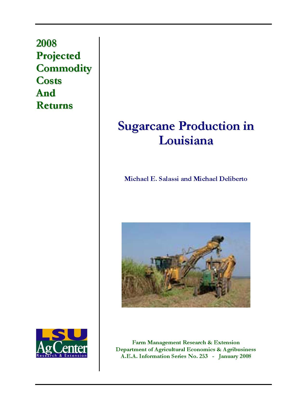 2008 Projected Louisiana Sugarcane Production Costs