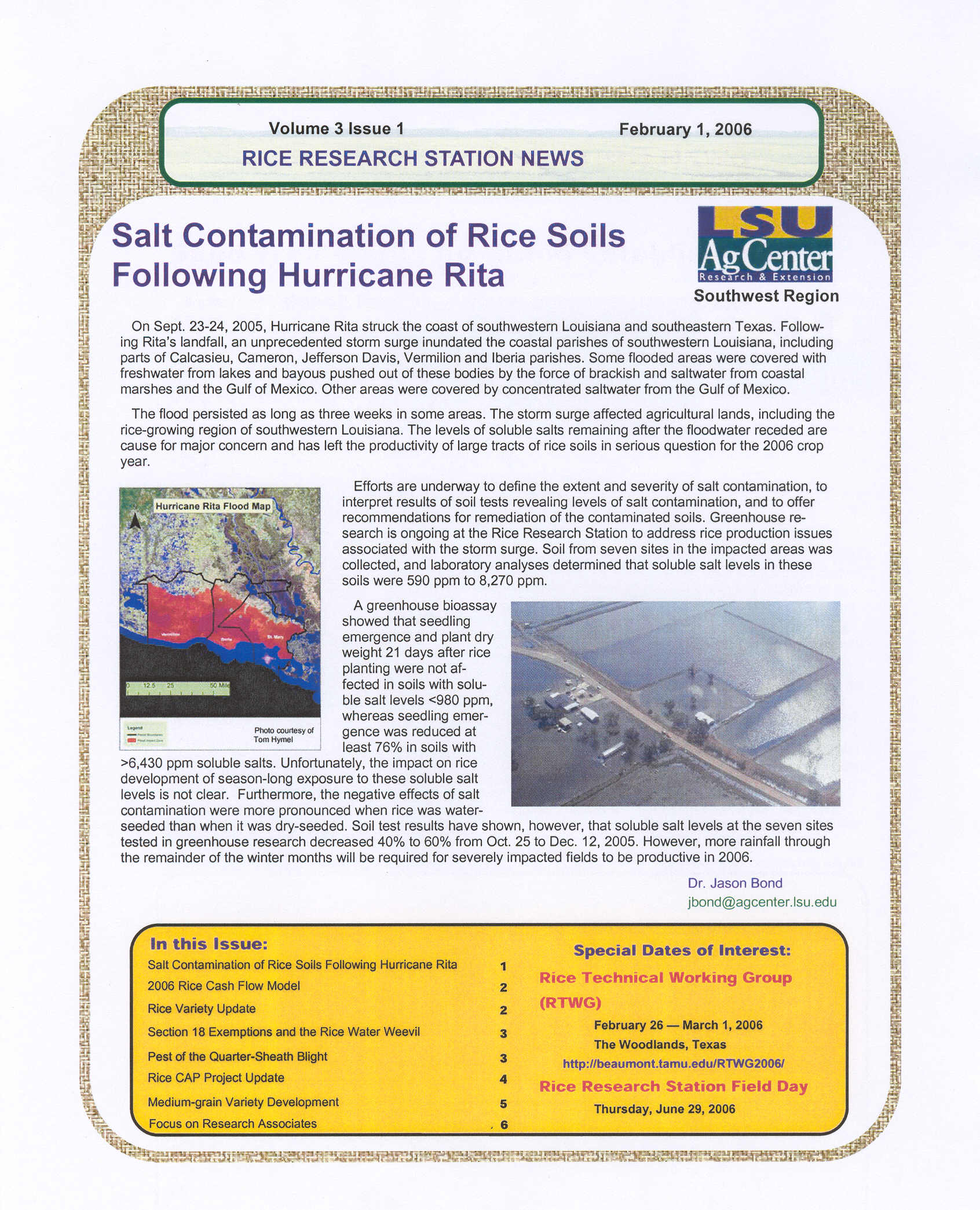 2006 Rice Research Station Newsletters