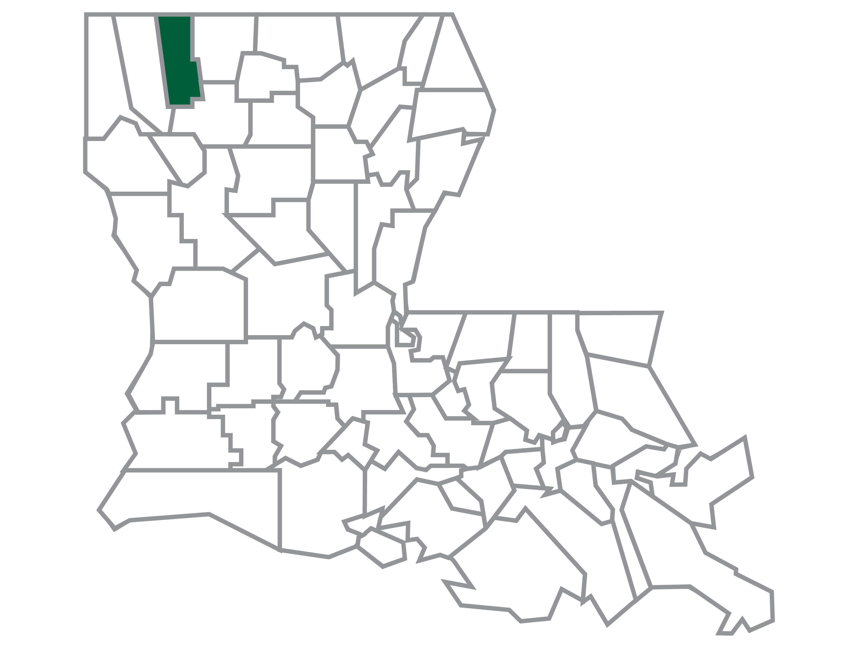 Map of Louisiana with Webster parish highlighted.