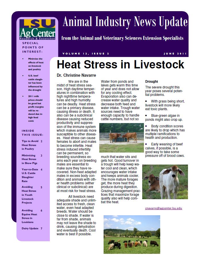 Animal Industry News Update June 2011
