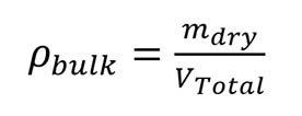 An equation illustrating how the bulk density content is determined.
