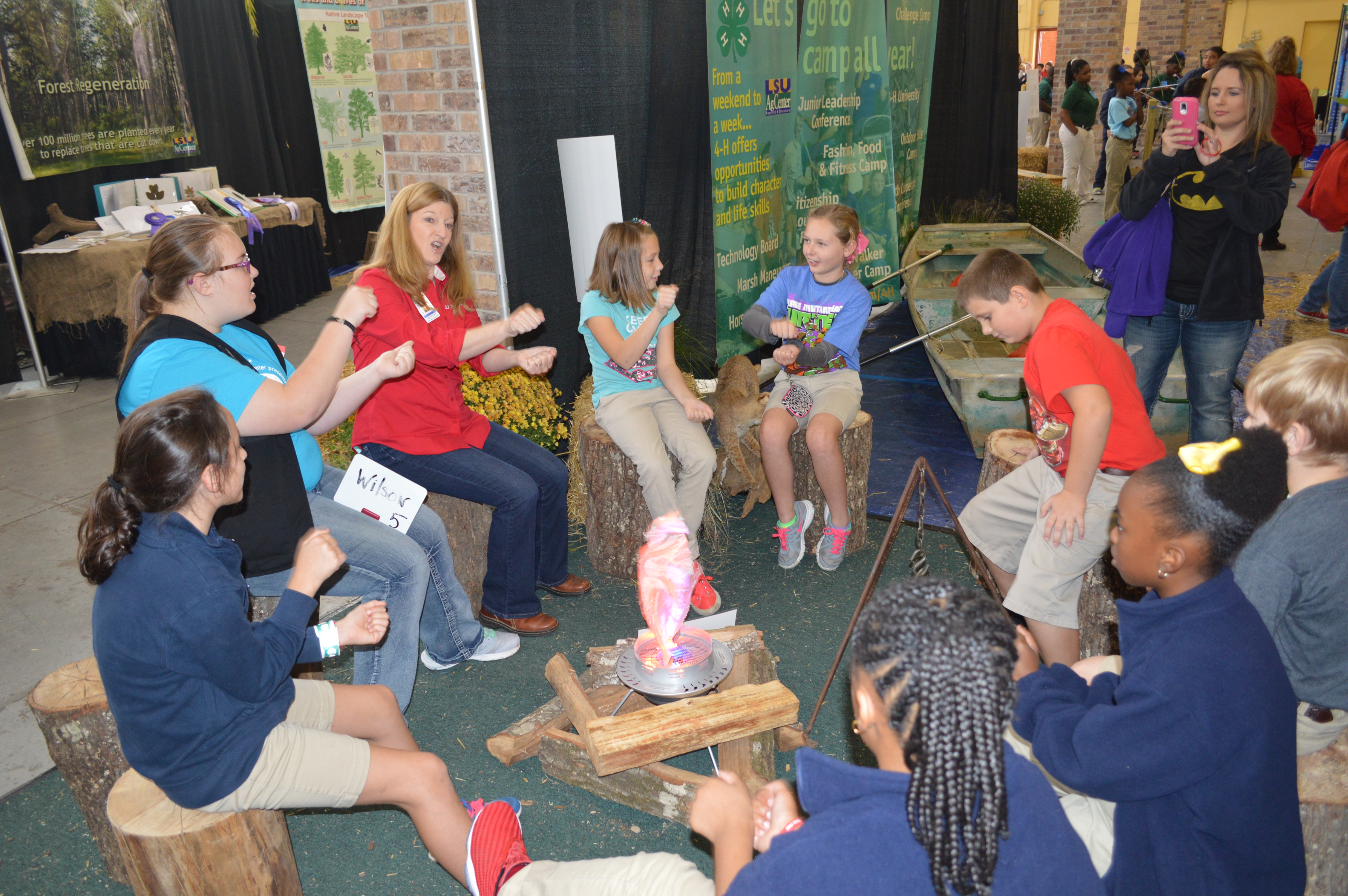 Singing campfire songs.