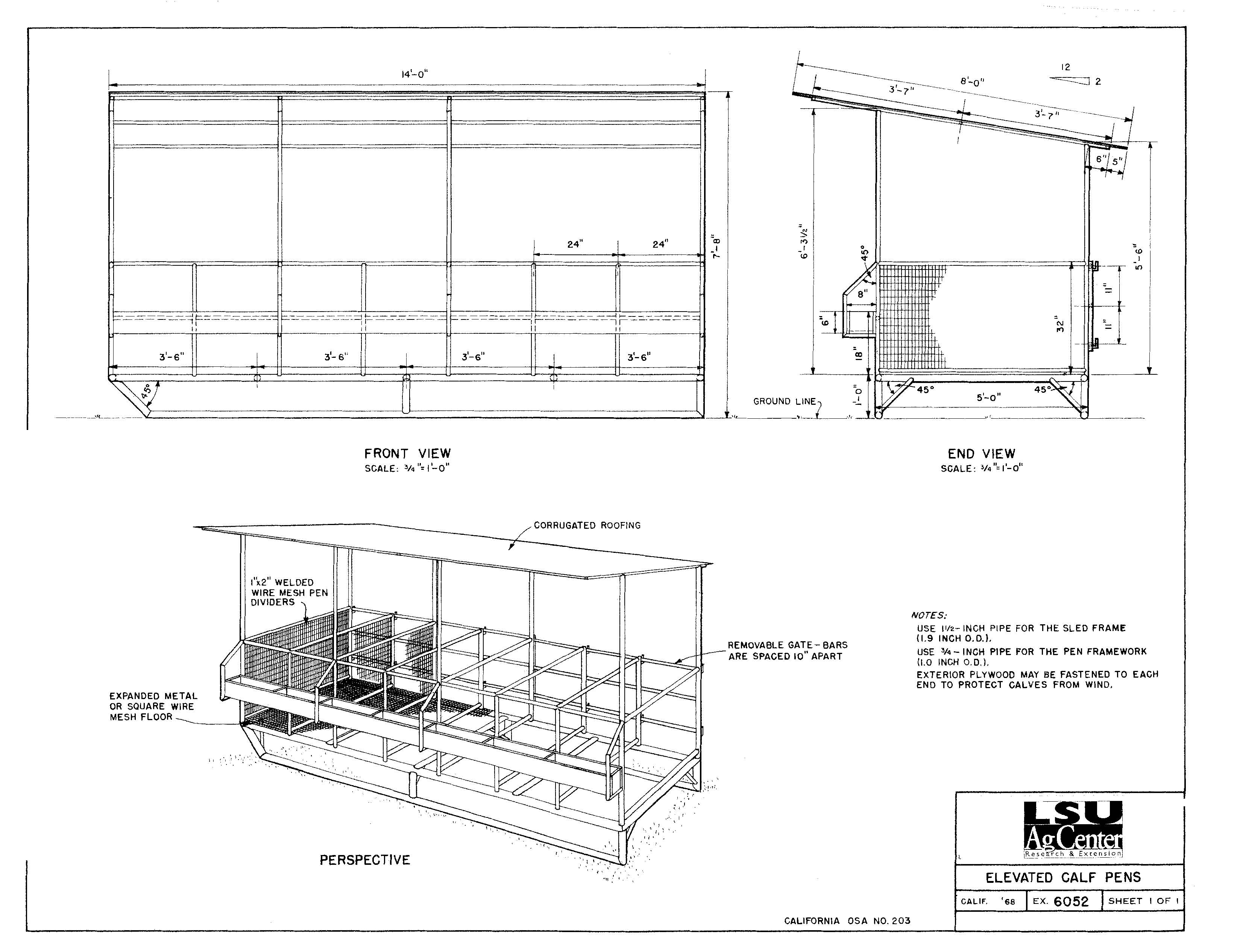 Elevated Calf Pens