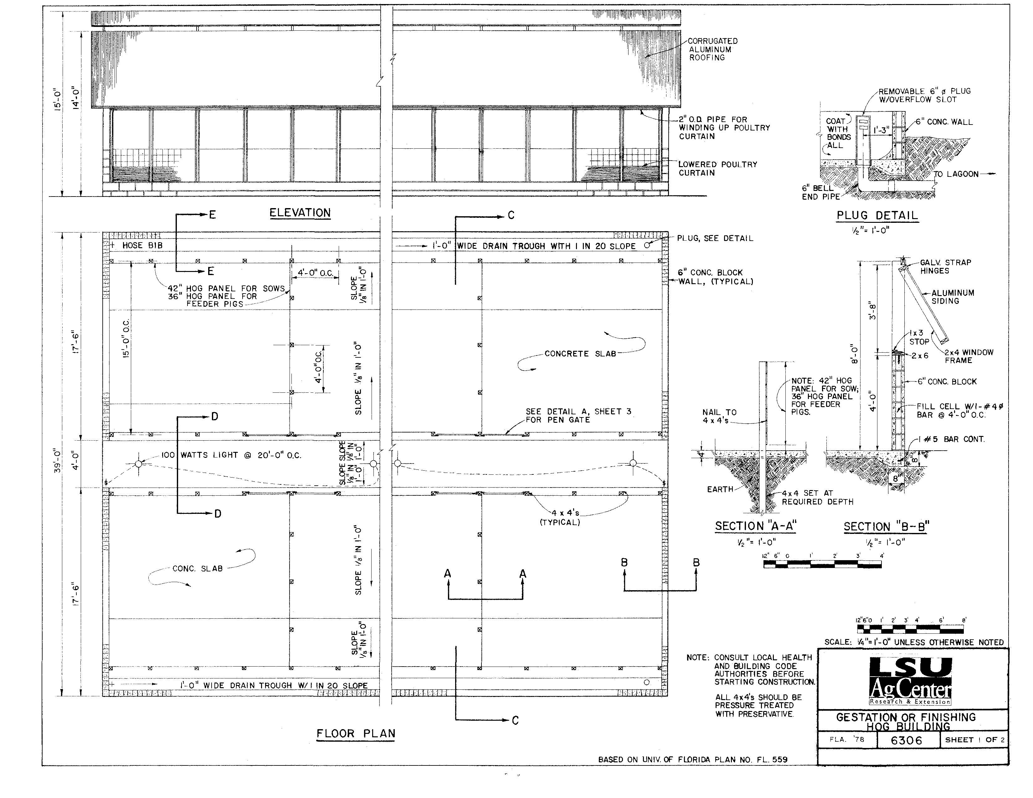 Gestation or Finishing Hog Building