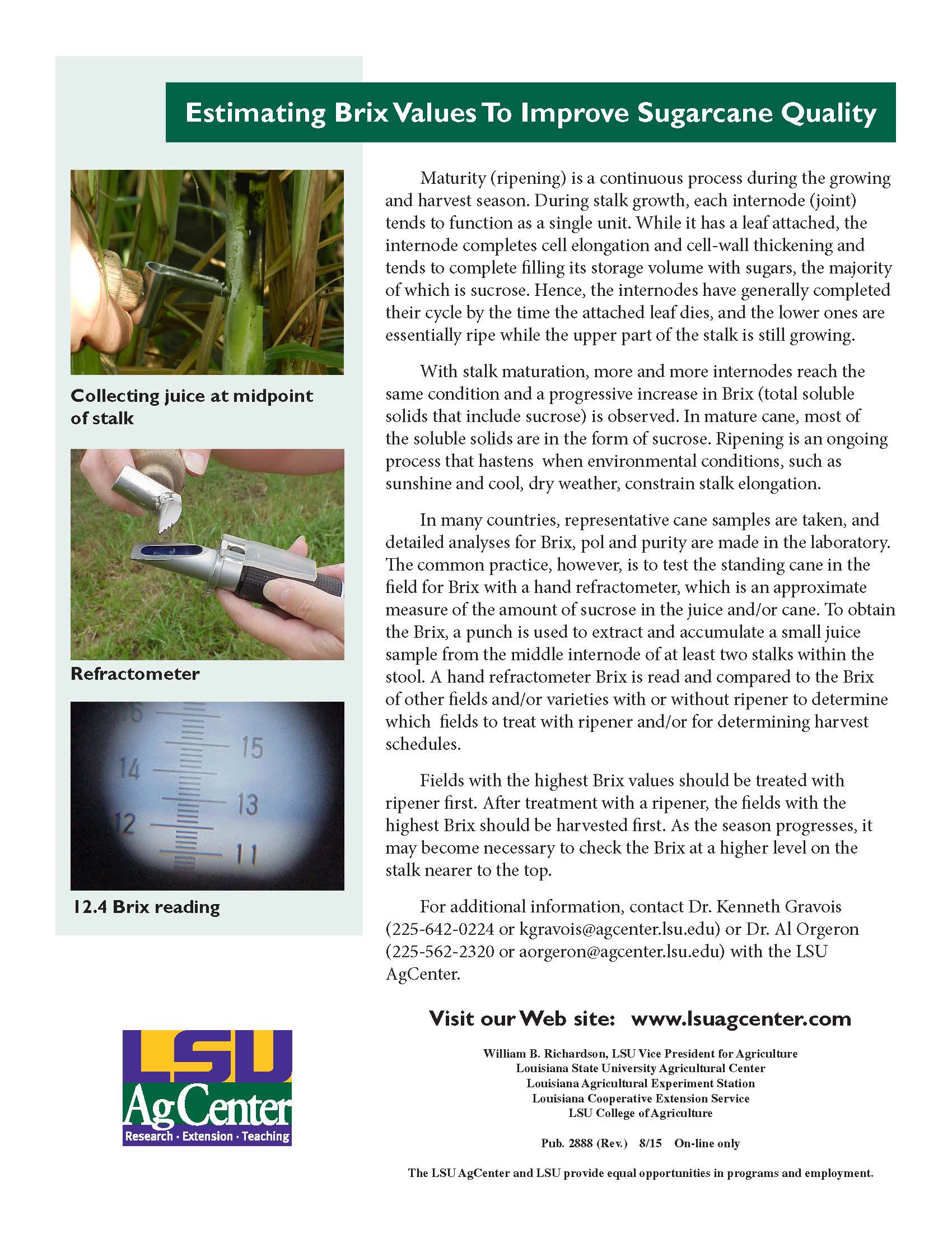 Estimating Brix Values To Improve Sugarcane Quality