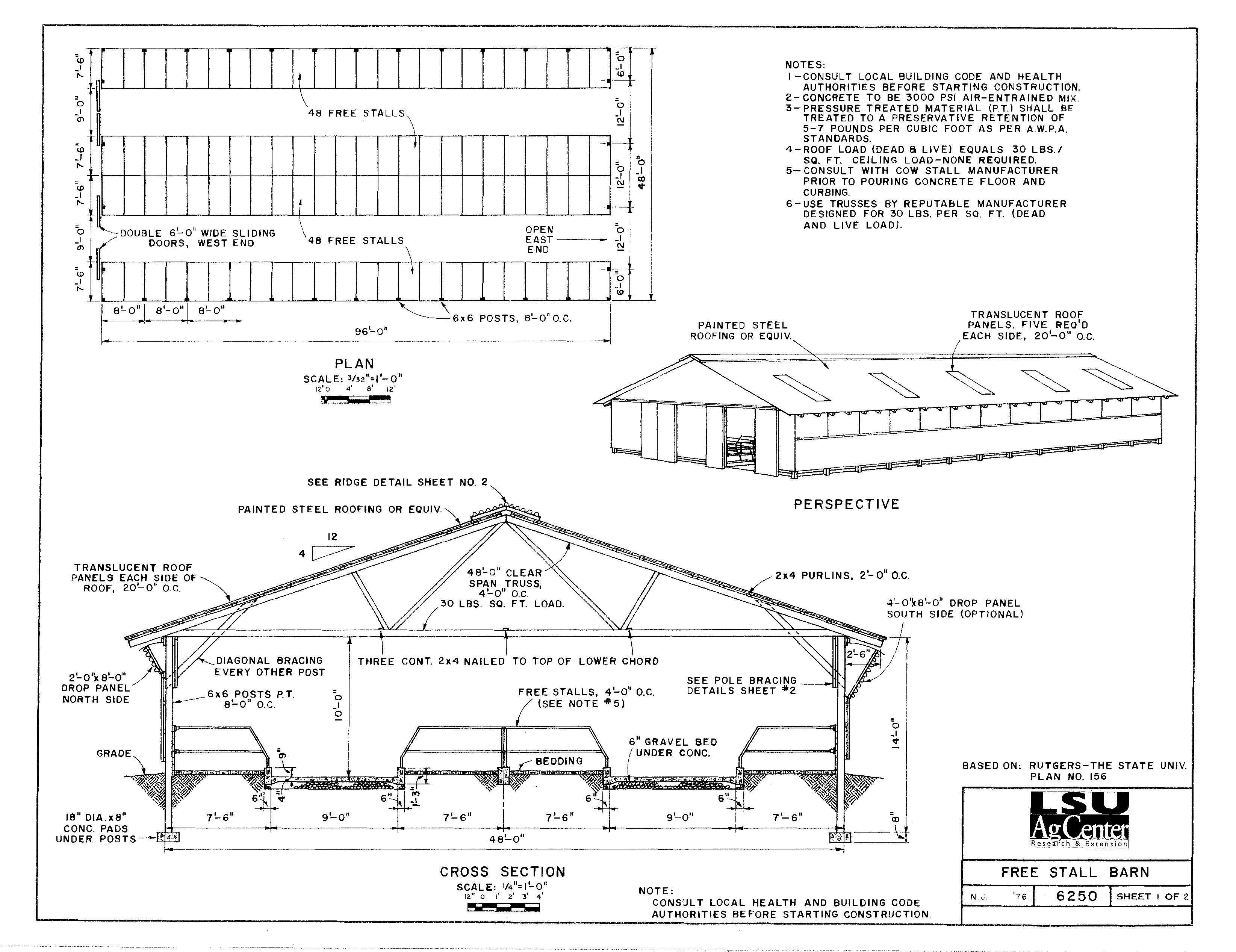 Free Stall Barn (192 stalls)
