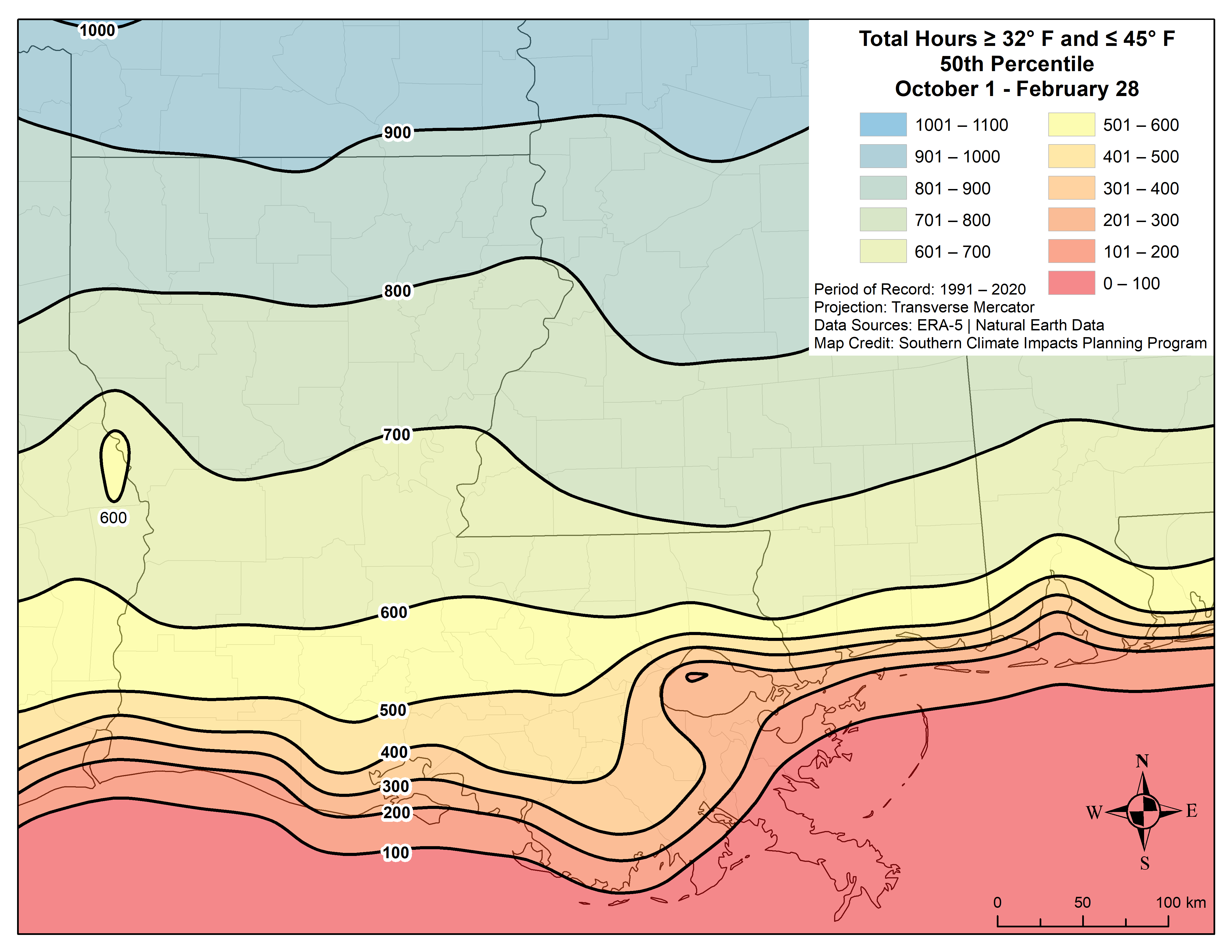 Louisiana Chill Hour Maps Available
