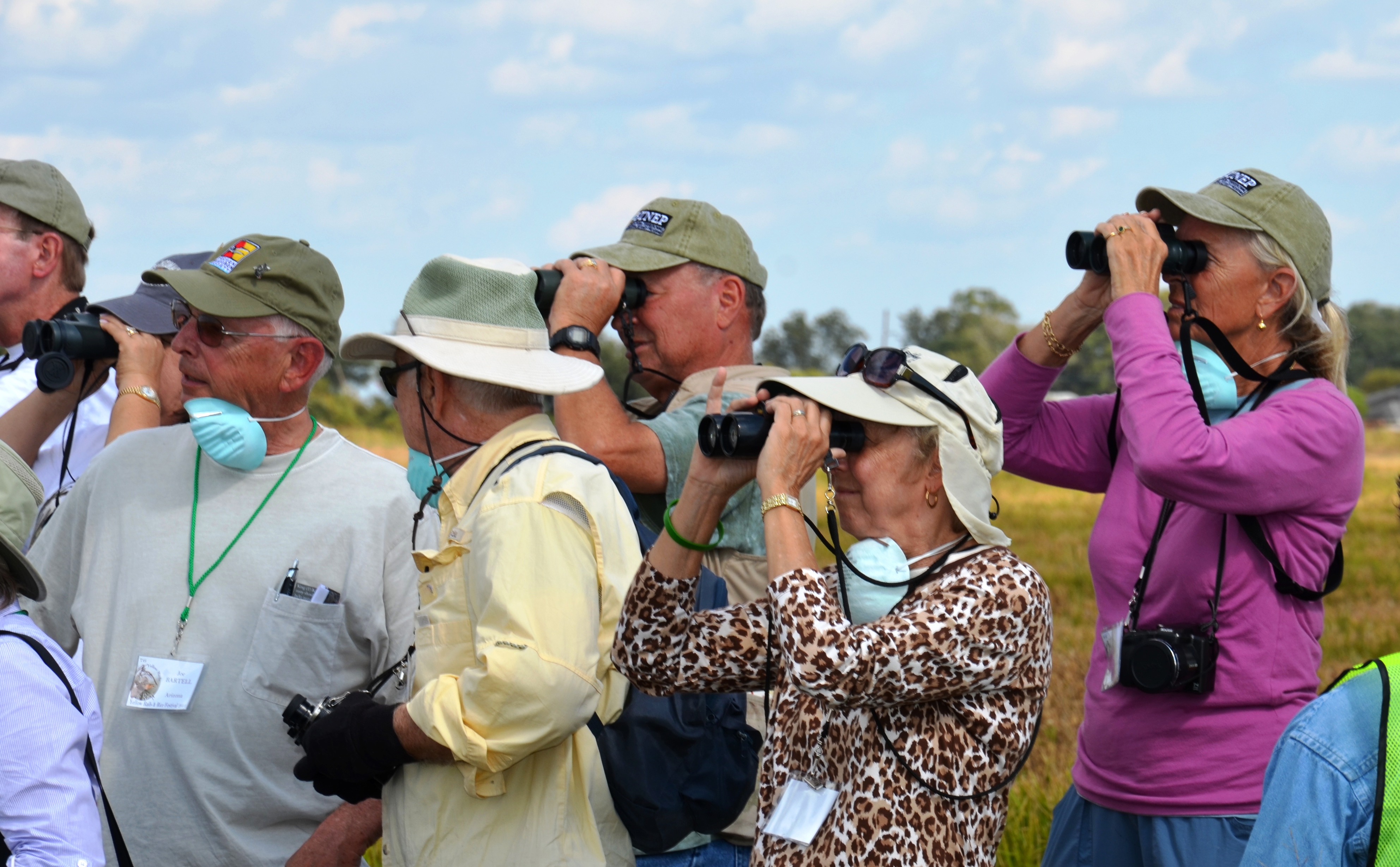 birdwatchers at festival