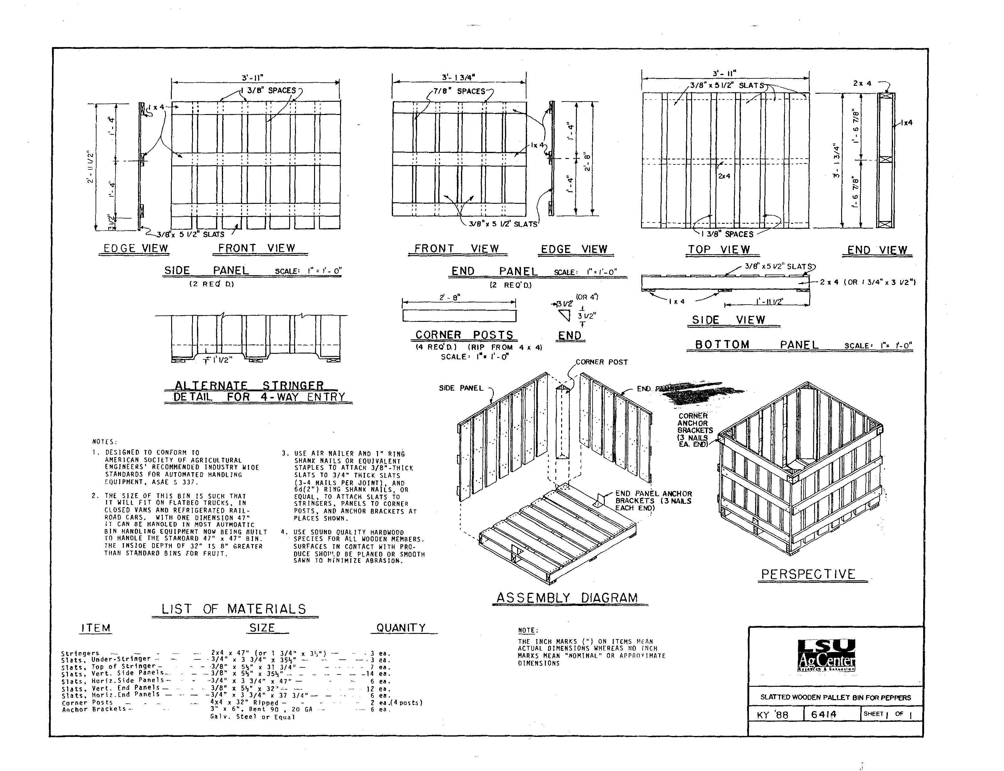 Slatted Wooden Pallet Bin for Peppers