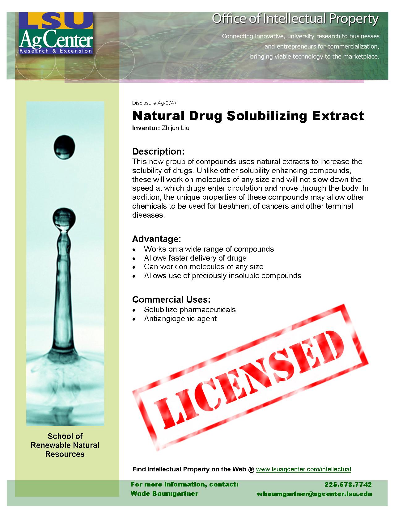 Natural Drug Solubilizing Extract