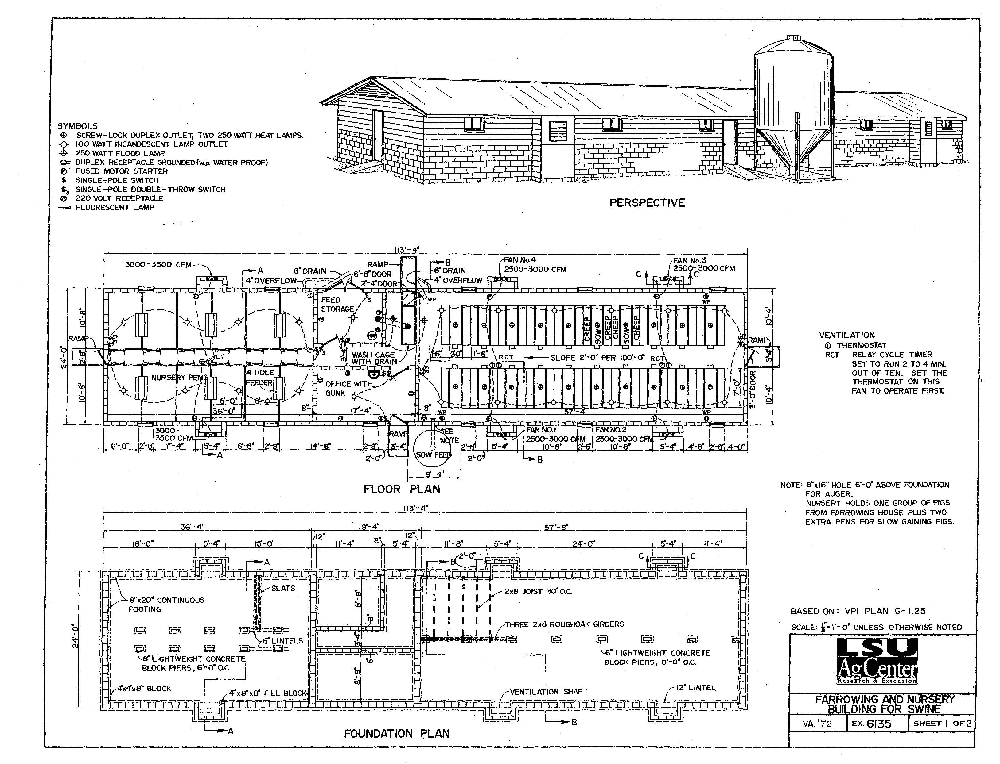 Farrowing and Nursery Building for Swine
