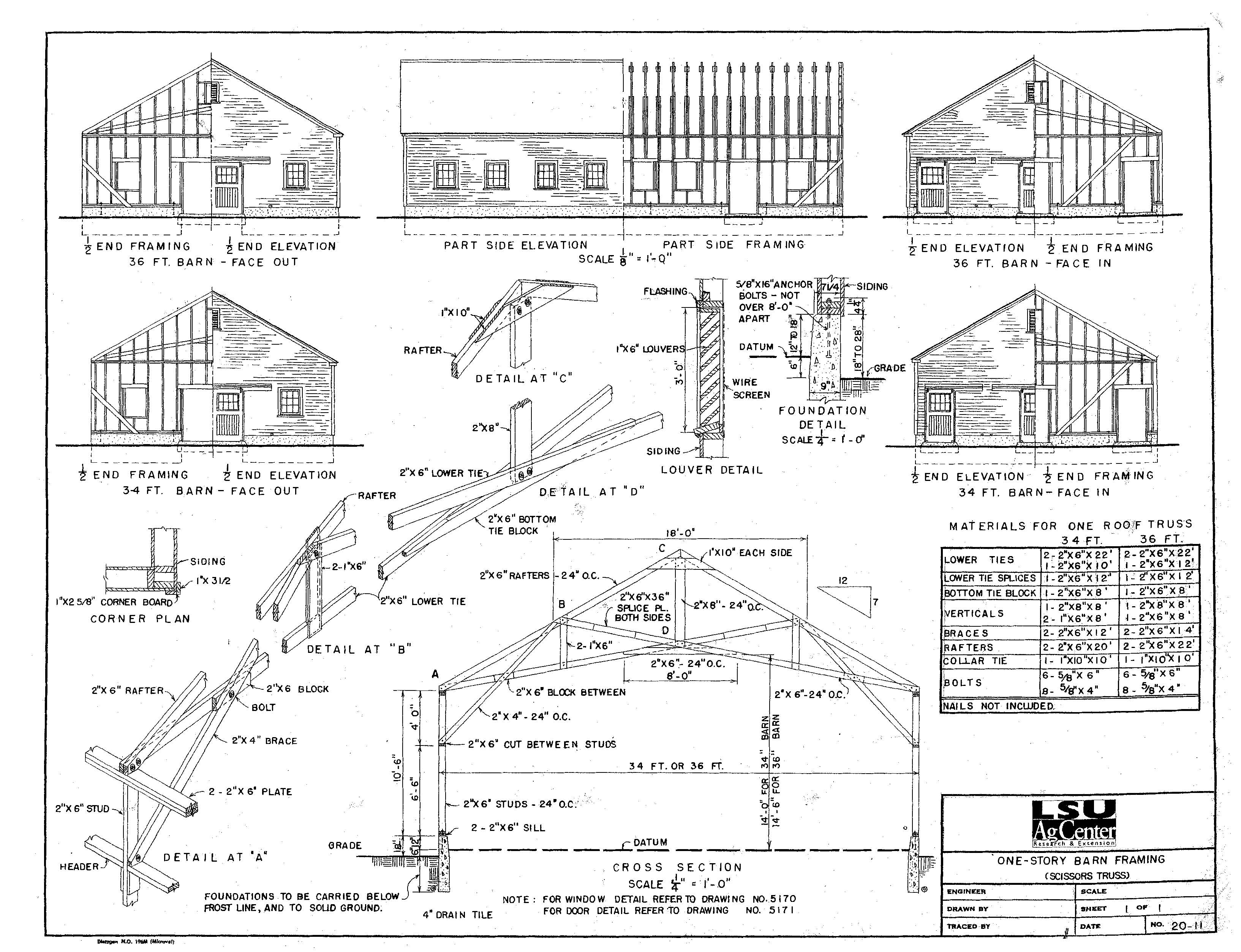 One-story Barn Framing