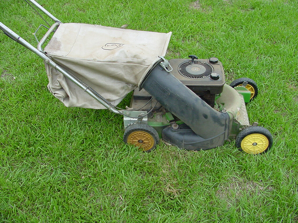 lawnmower with bagging attachment