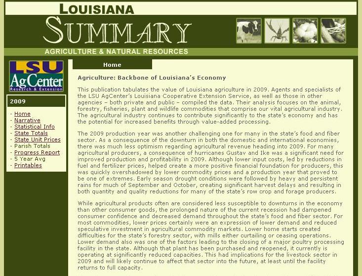 Louisiana AgSummary
