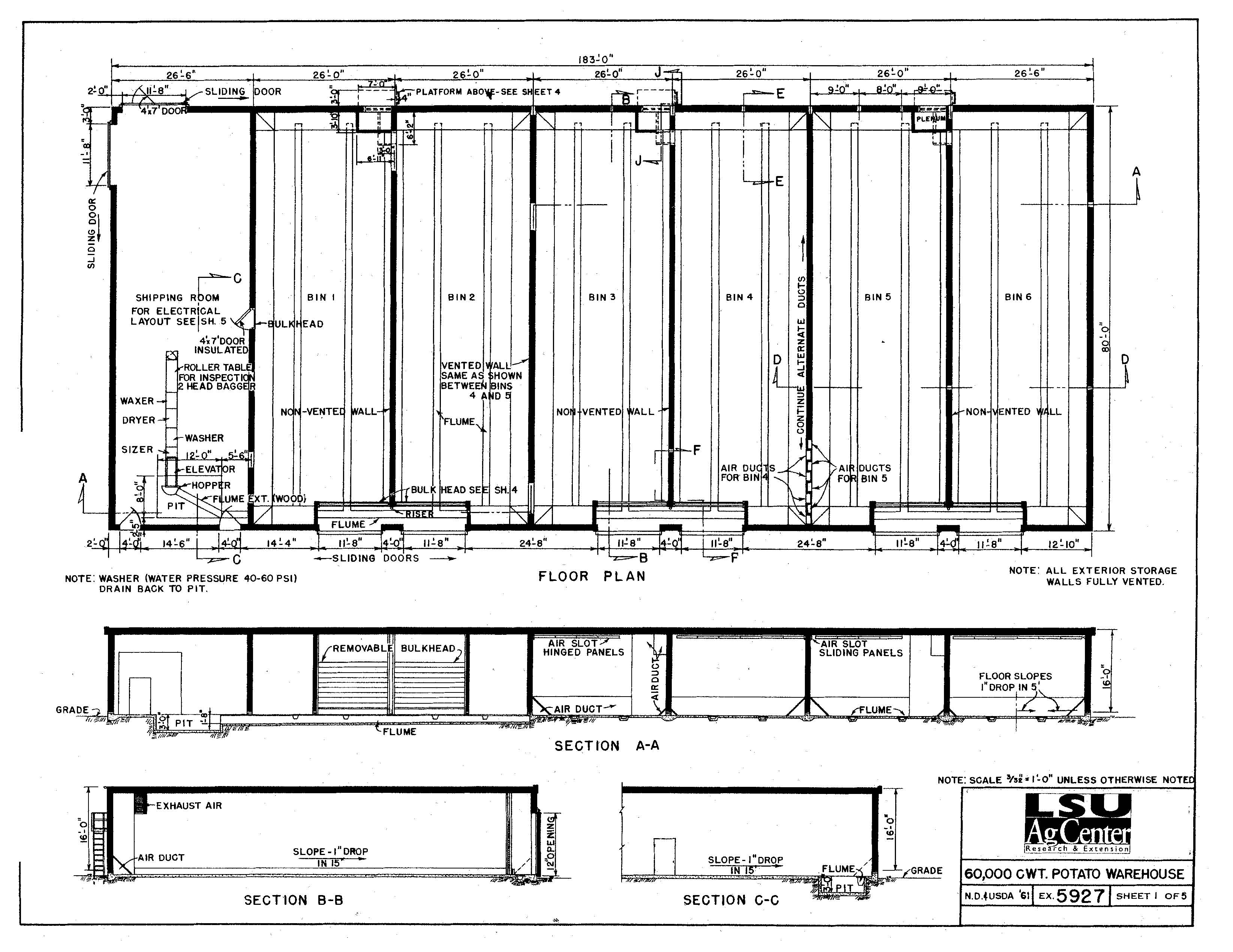 60000 CWT Potato Warehouse