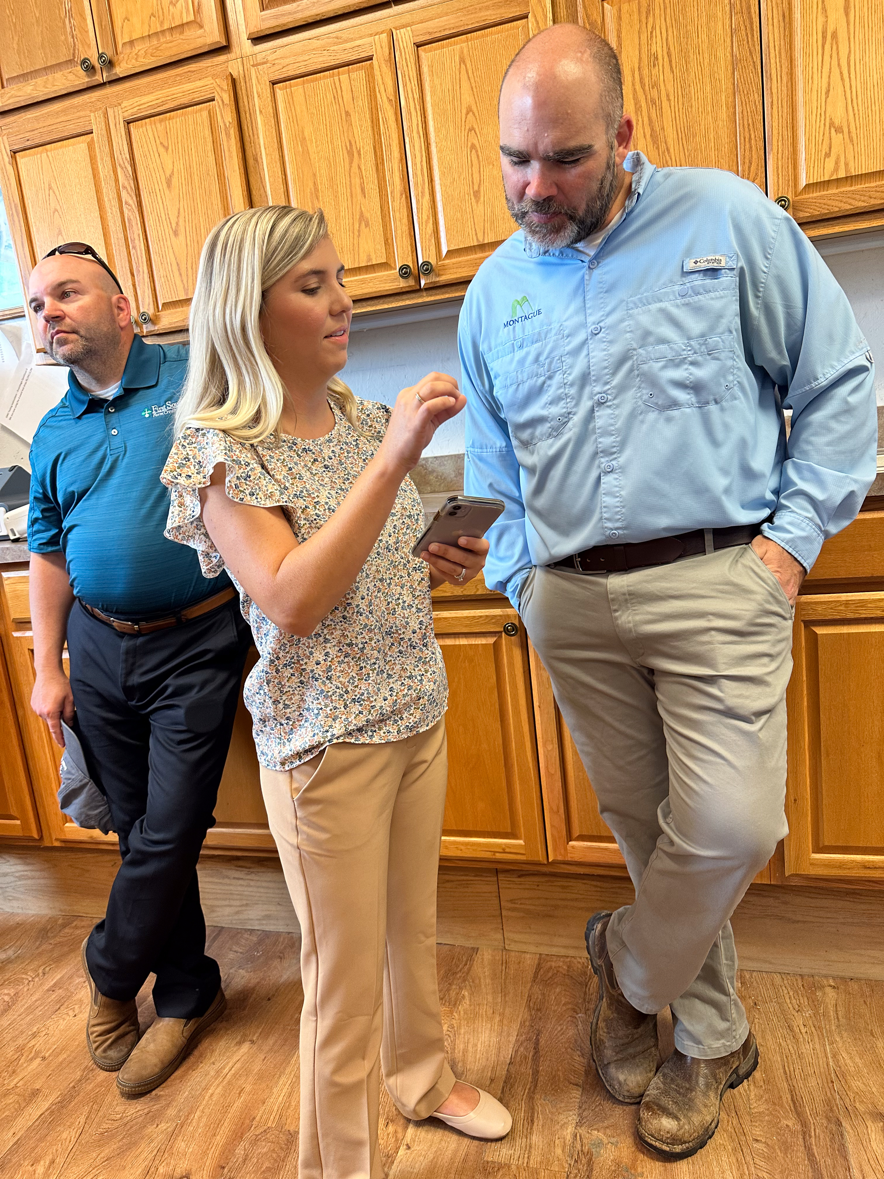 Shelby Duplantis showing the owner of Montague sugarcane harvesting. 