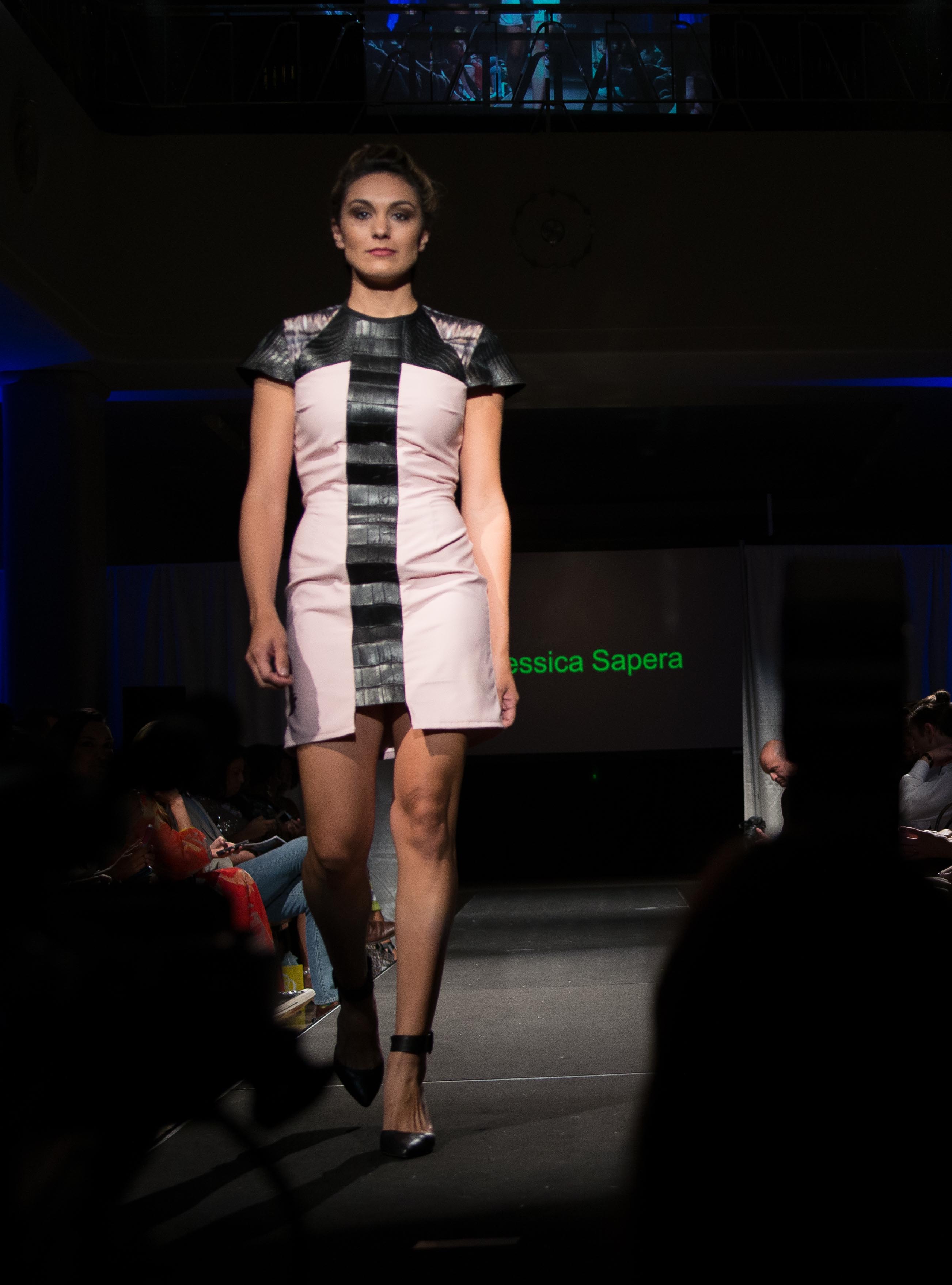Jessica Sapera’s pink, black and gray dress won the Marsh on the Catwalk competition. 