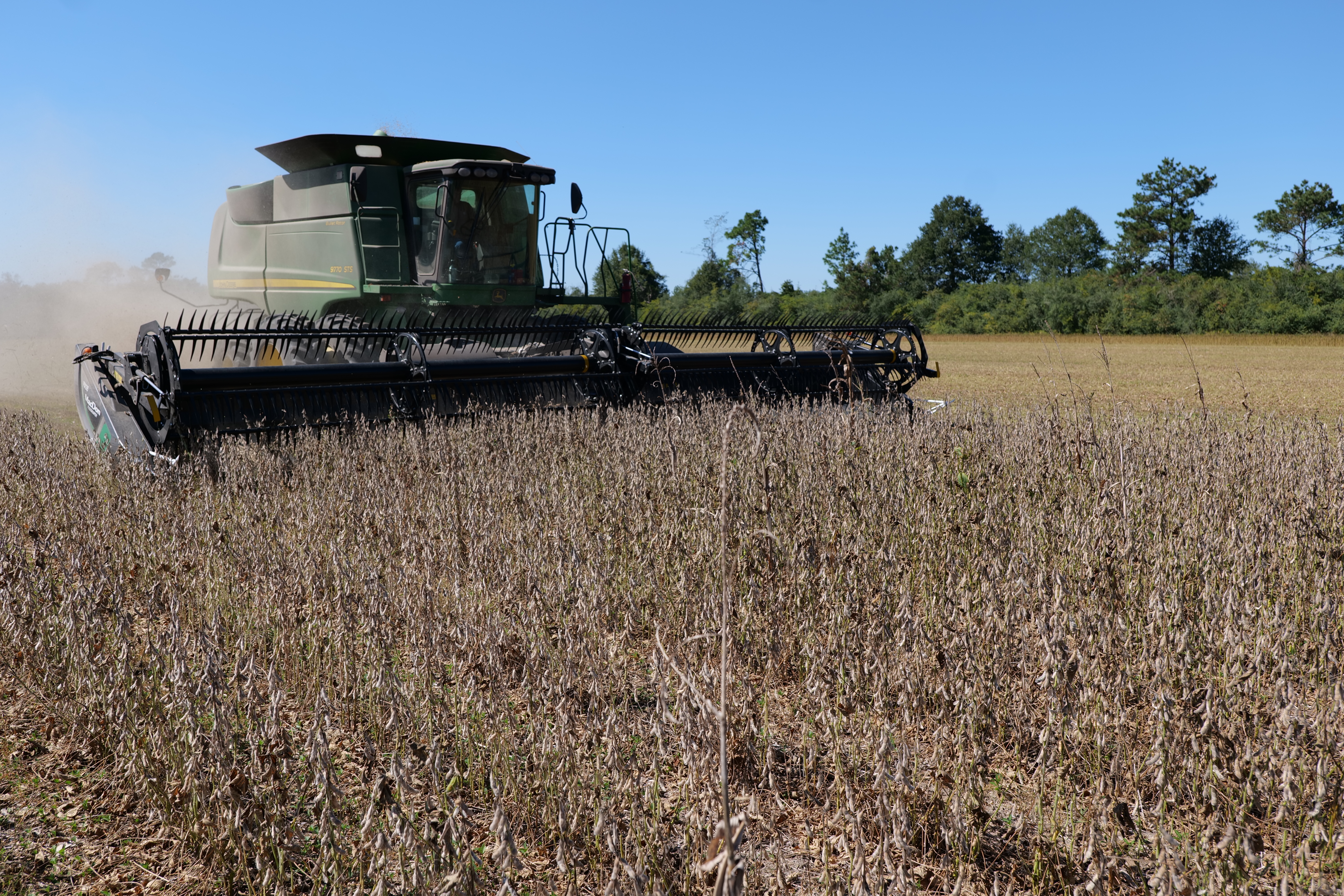 Harvesting equipment in the field.