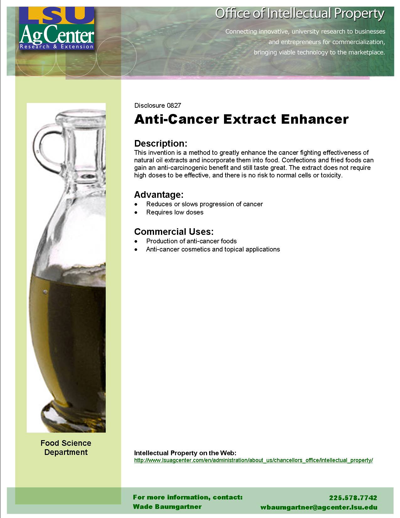 Anti-Cancer Compound for Use in Food