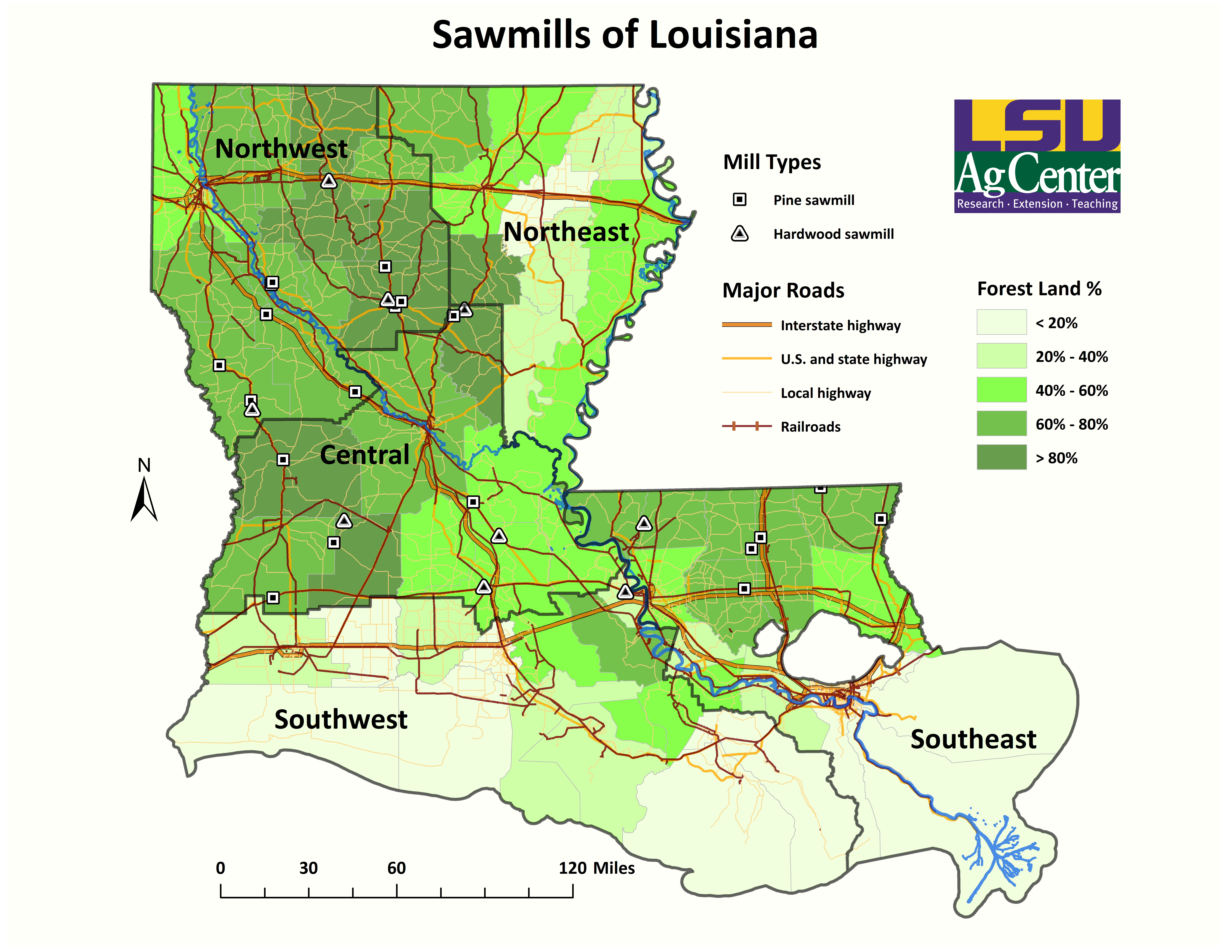 2022 Louisiana sawmill locations