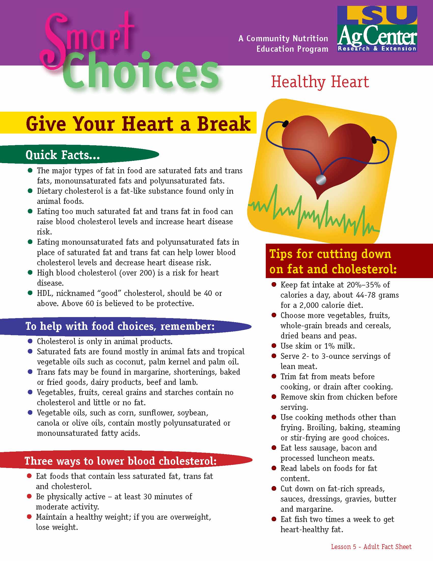 Smart Choices:  Give Your Heart a Break