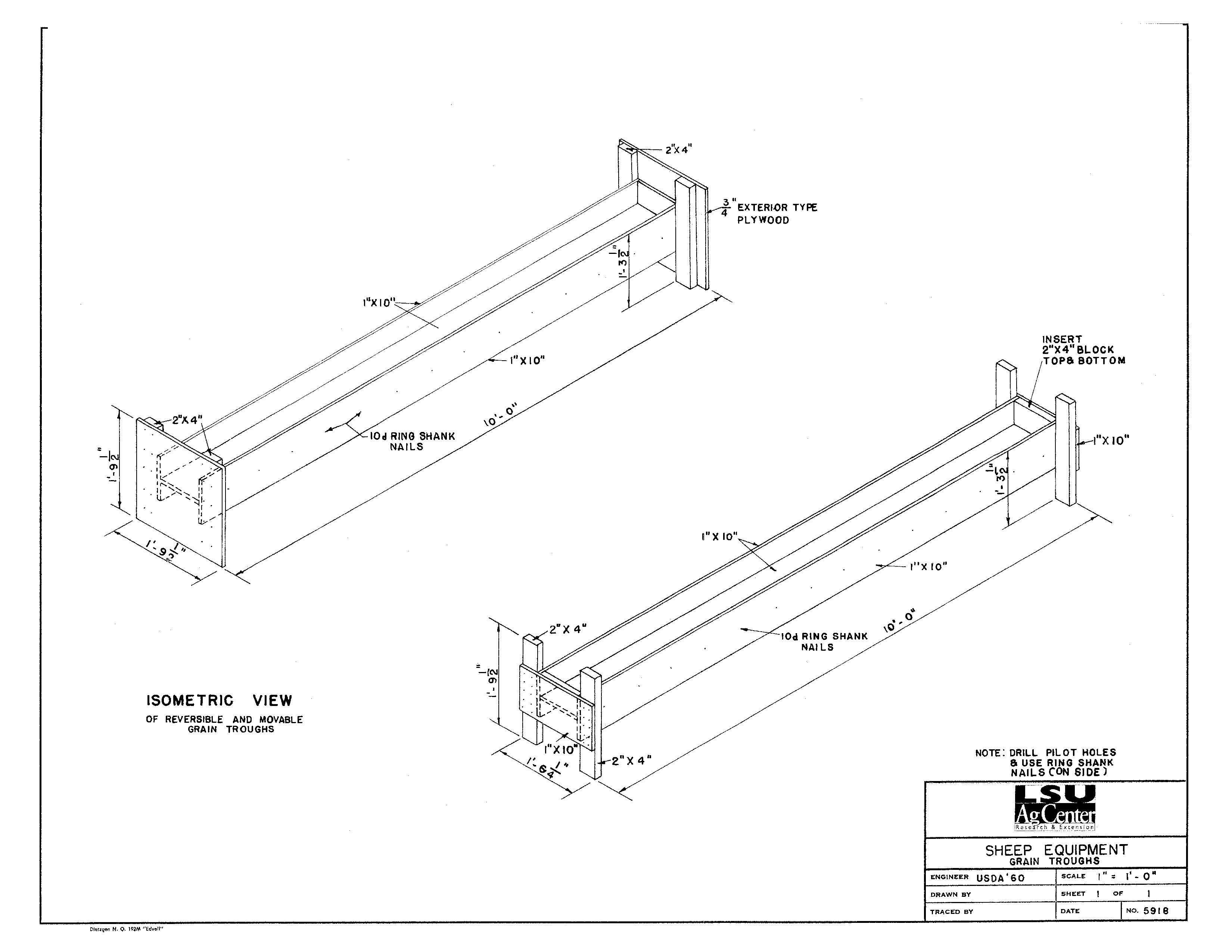 Sheep Equipment (Grain Troughs)