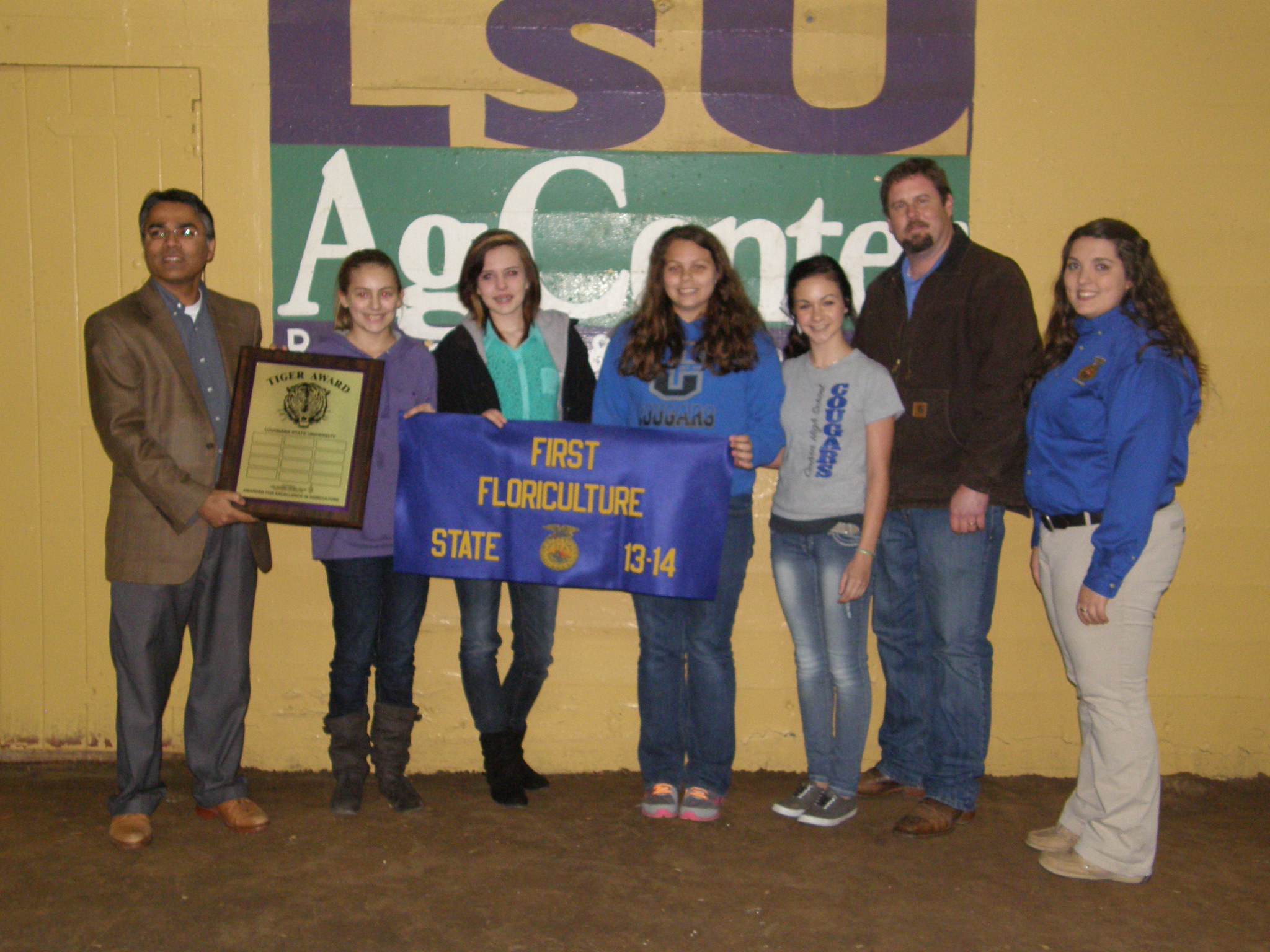 Calvin High School students win the Tiger Award ni Floriculture