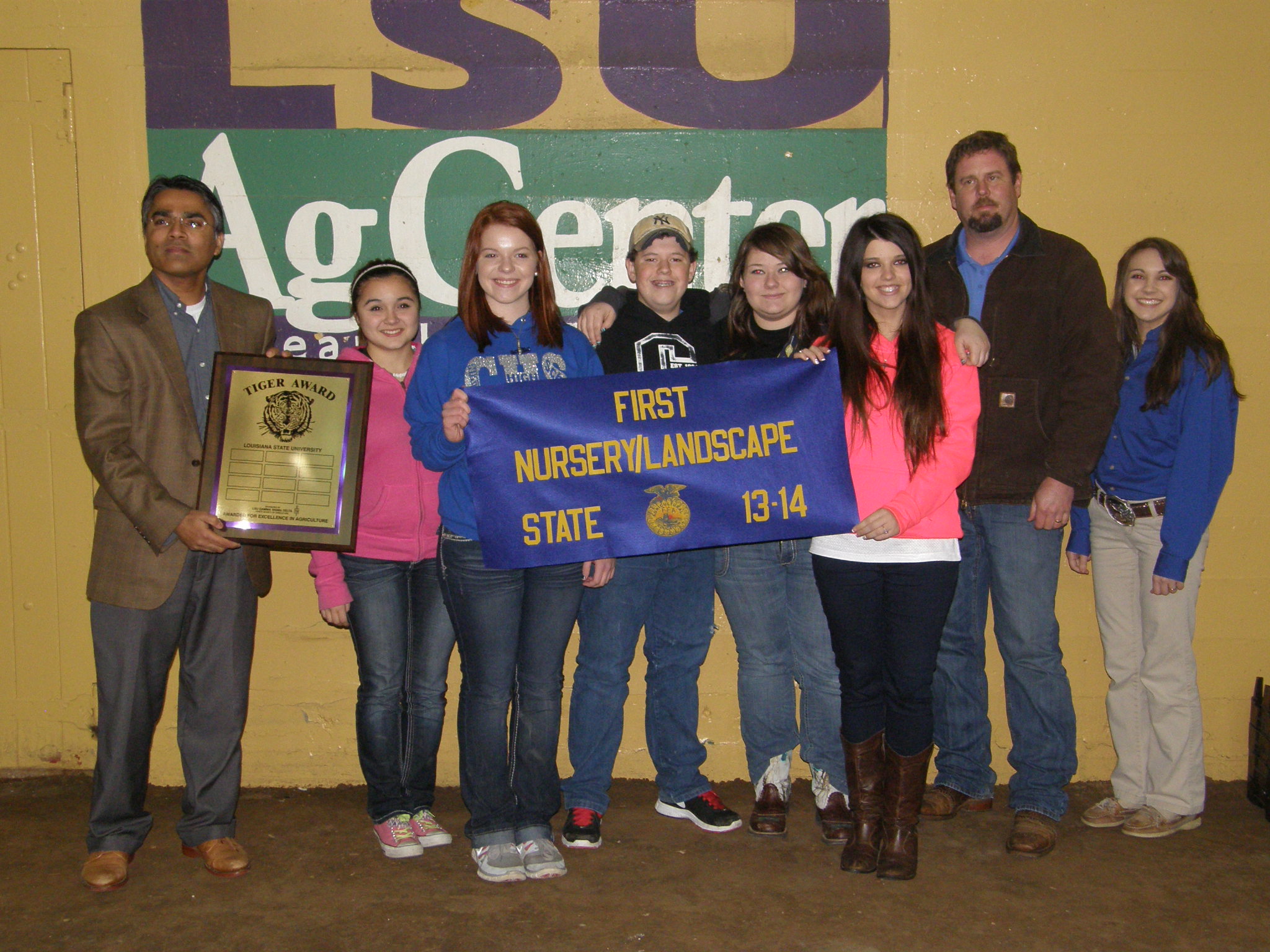 Calvin High School student win the Tiger Award in Nursery/Landscape.