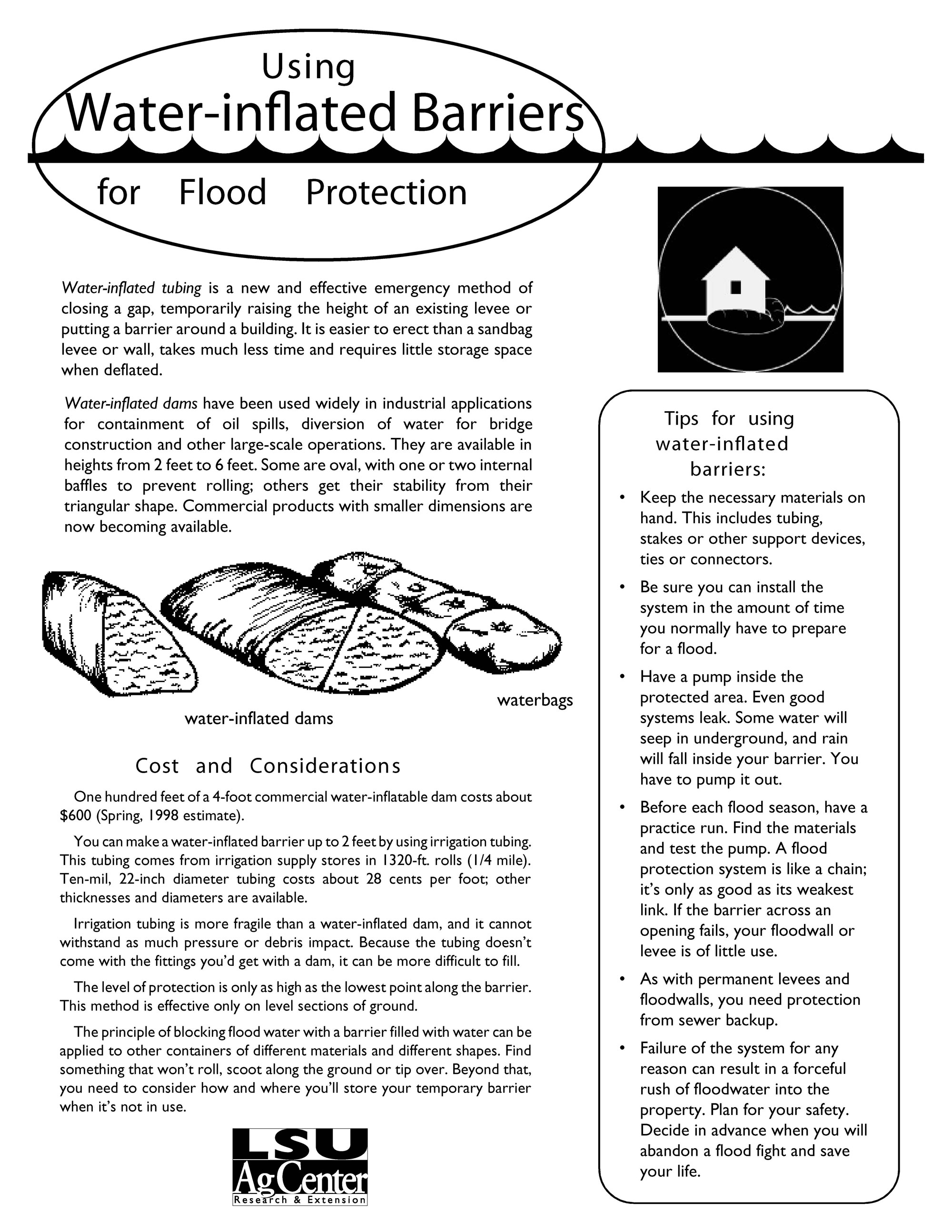 Using Water-inflated Barriers for Flood Protection