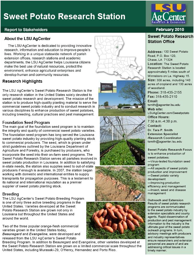 Sweet Potato Research Station Profile