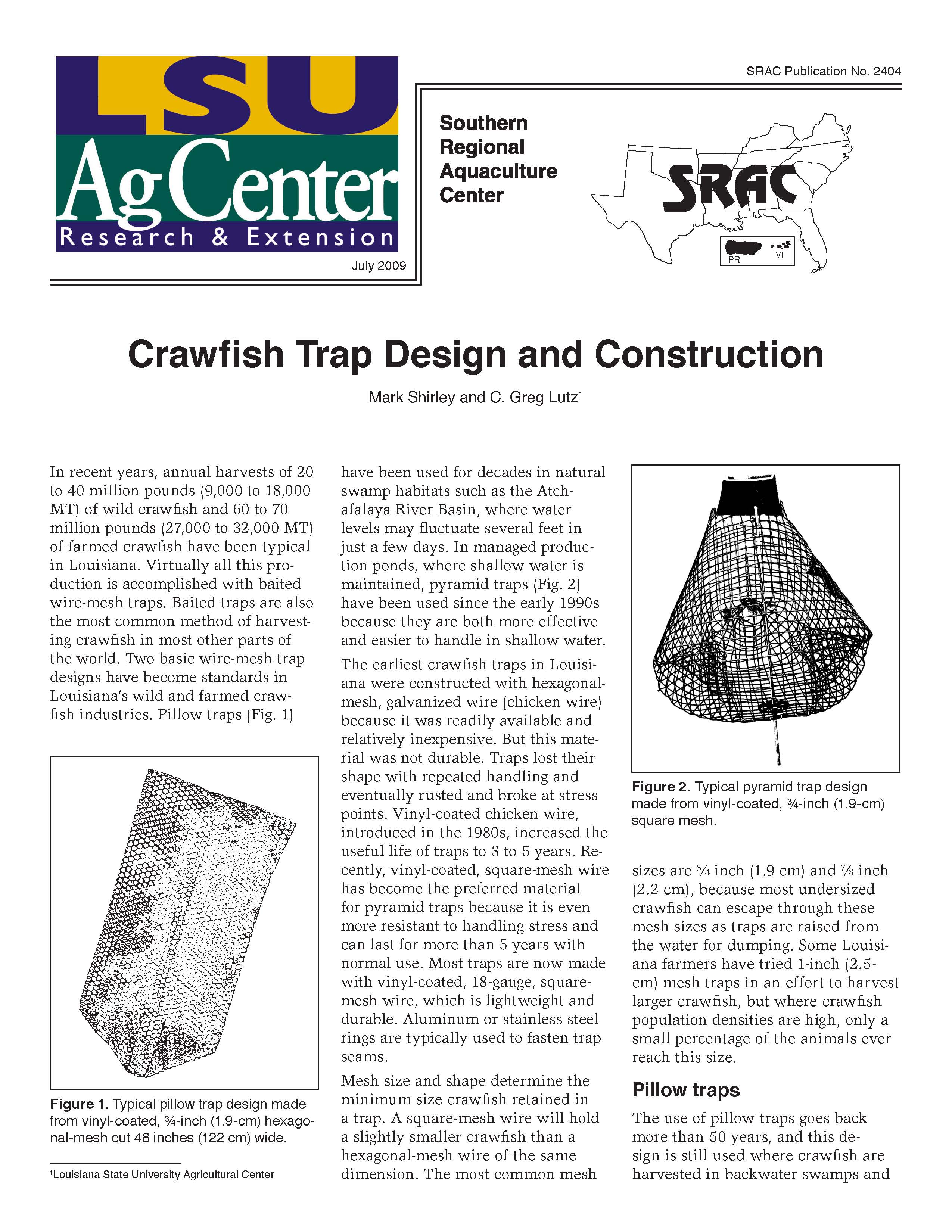 Crawfish Trap Design and Construction